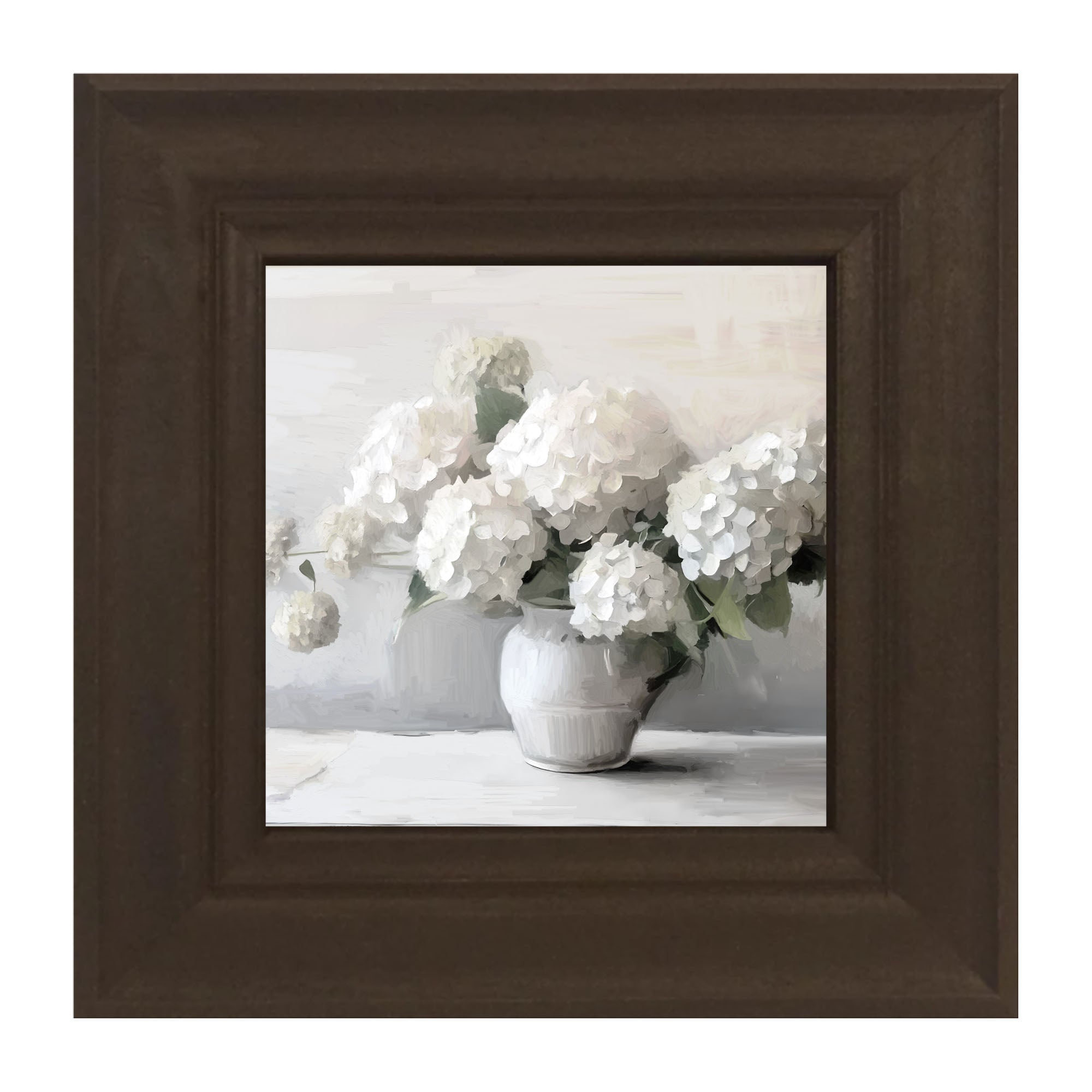 White Vase of Hydrangeas