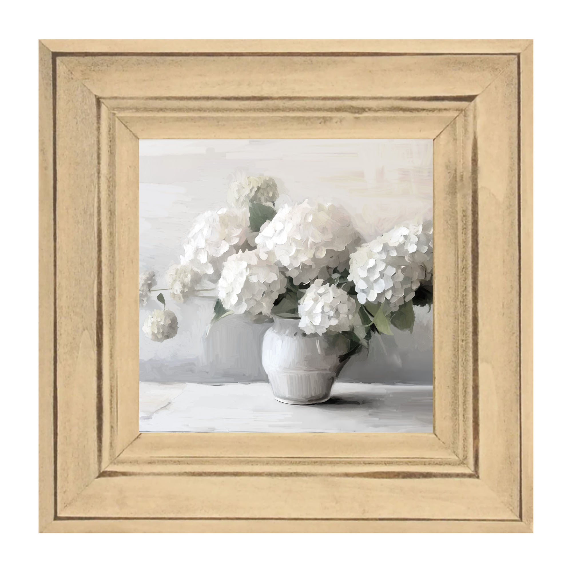 White Vase of Hydrangeas