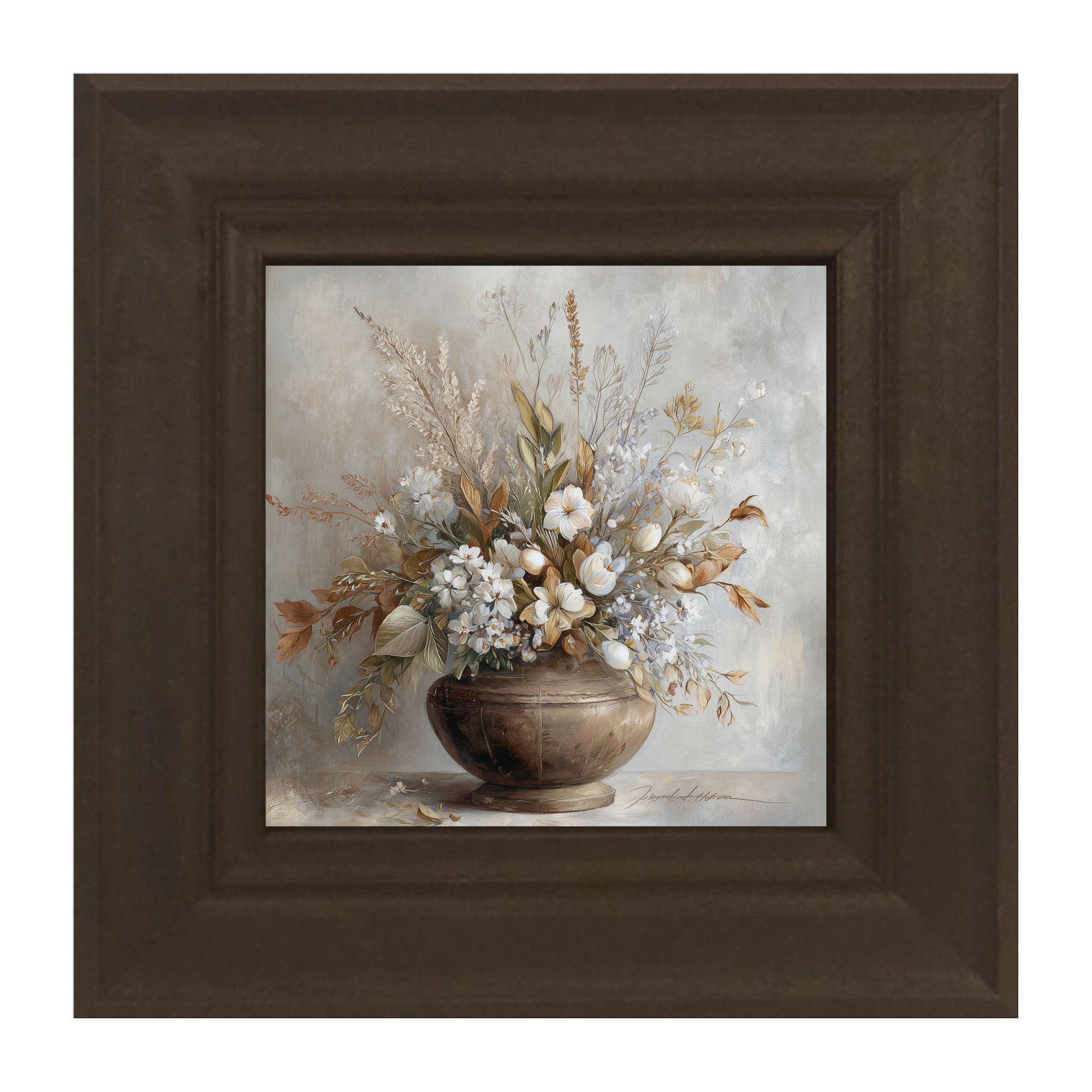 Copper Vase with Floral Bouquet
