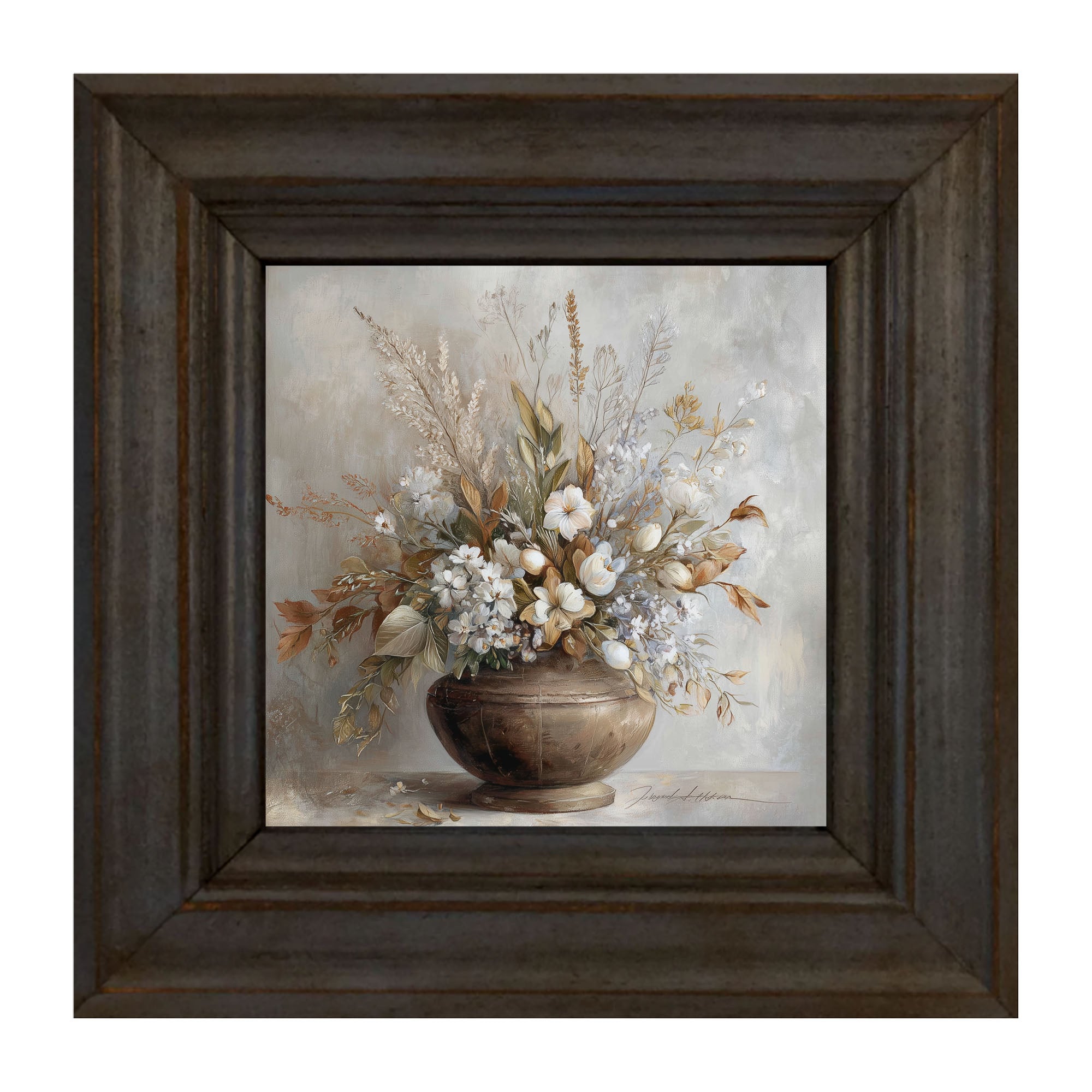 Copper Vase with Floral Bouquet
