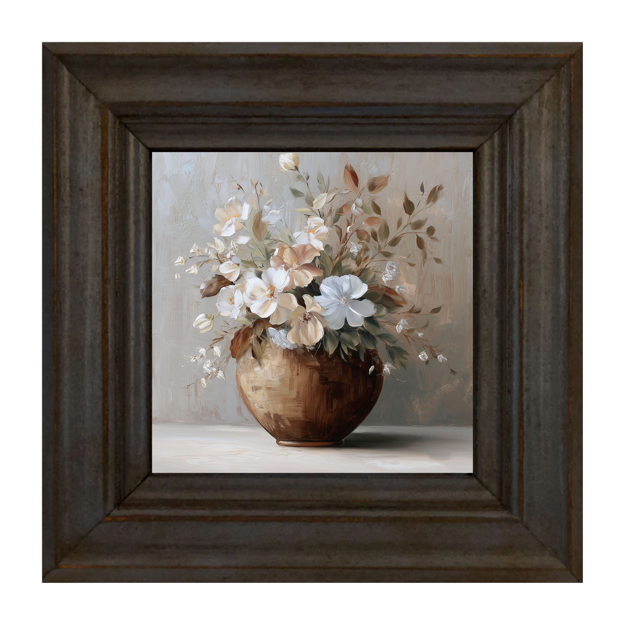 Copper Vase with Blooming Flowers