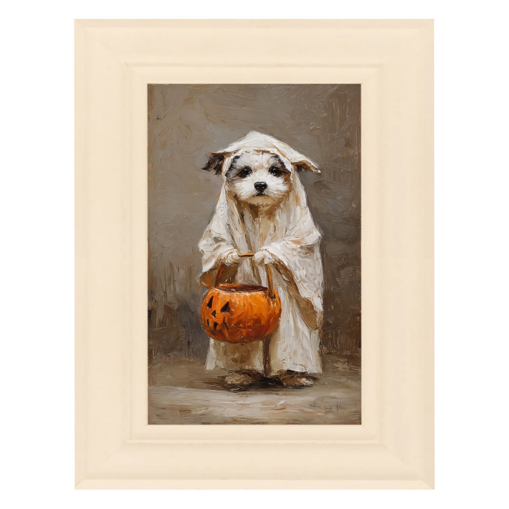 Trick or Treating Pets - Dog as a Ghost