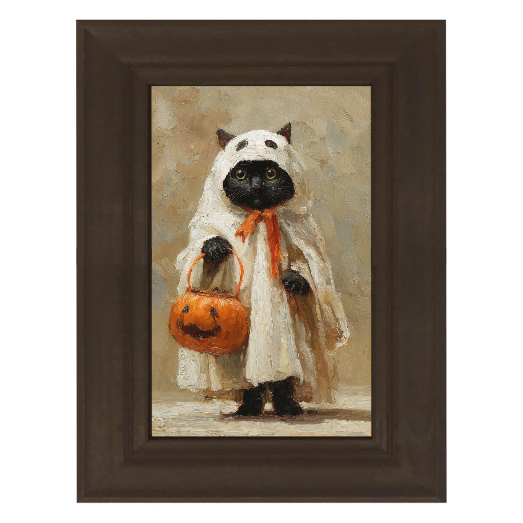 Trick or Treating Pets - Cat as a Ghost