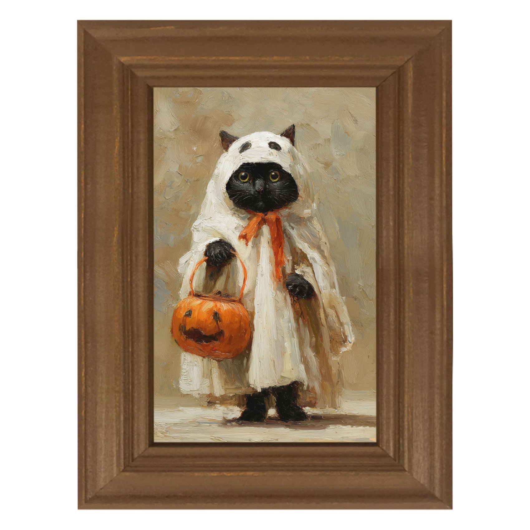 Trick or Treating Pets - Cat as a Ghost