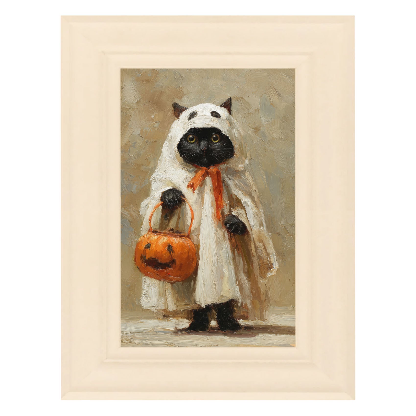 Trick or Treating Pets - Cat as a Ghost