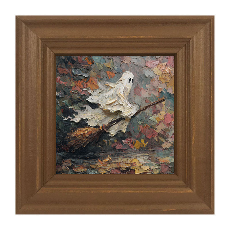 Ghost on Broom at Night