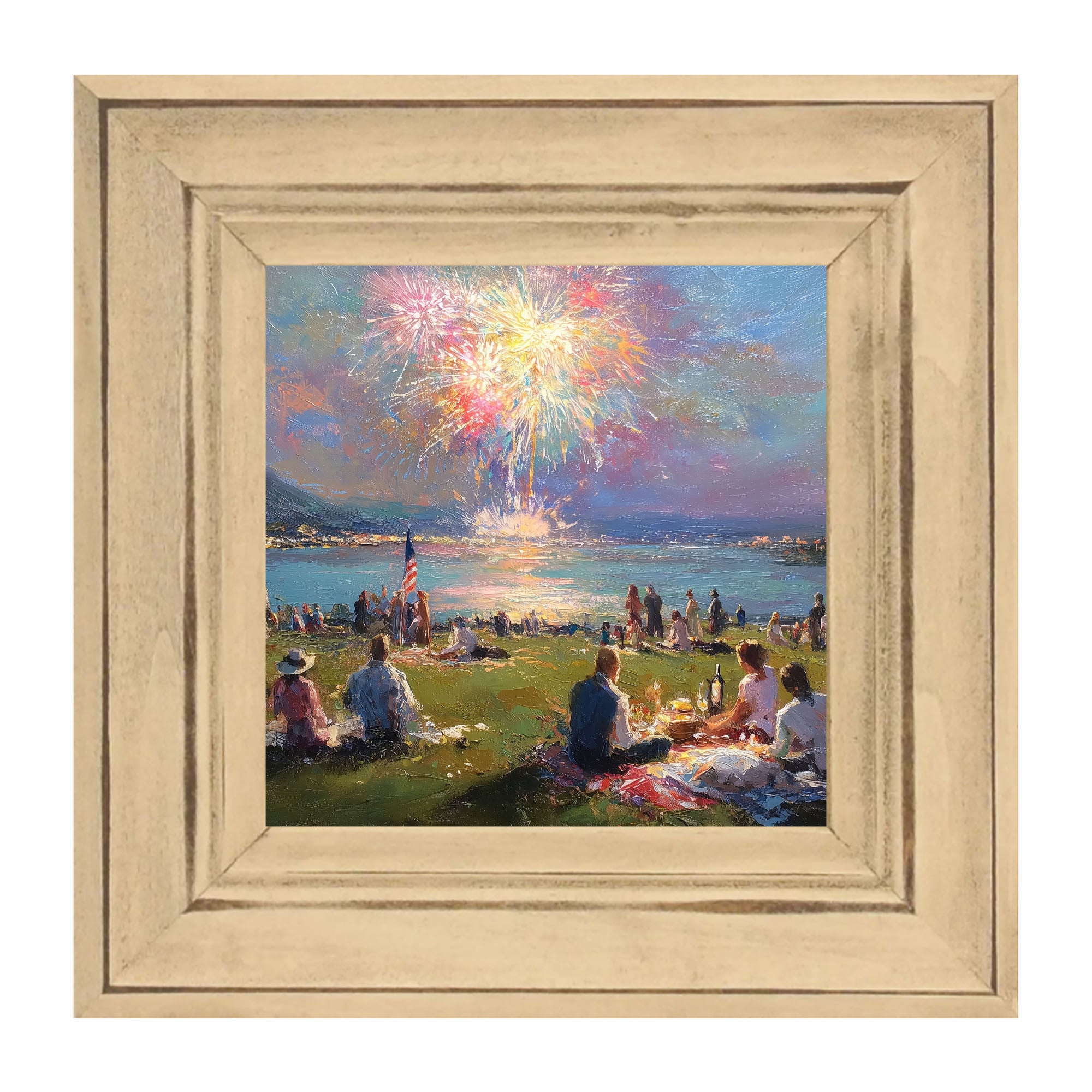 Fireworks and families at the lake