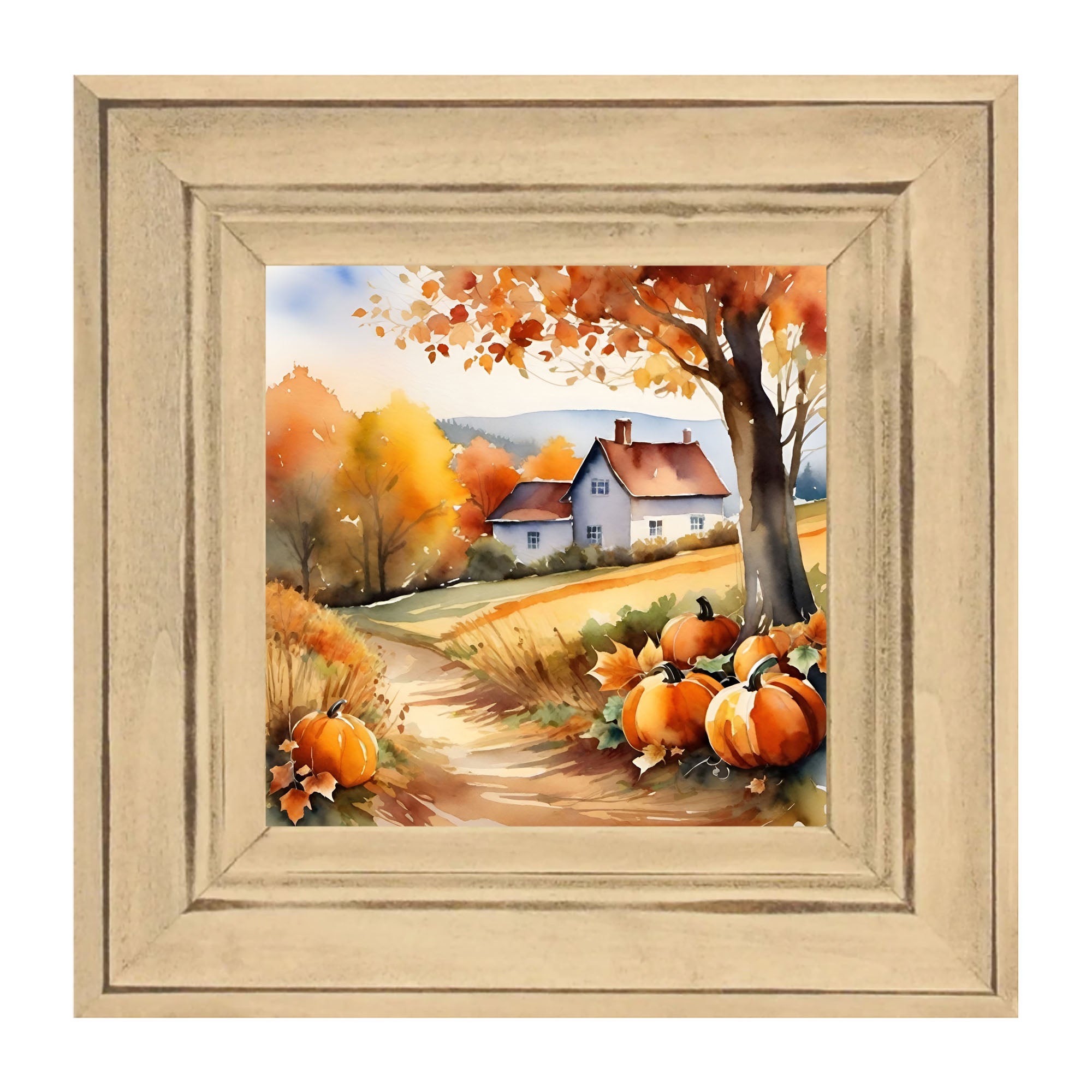 Pumpkins under a tree