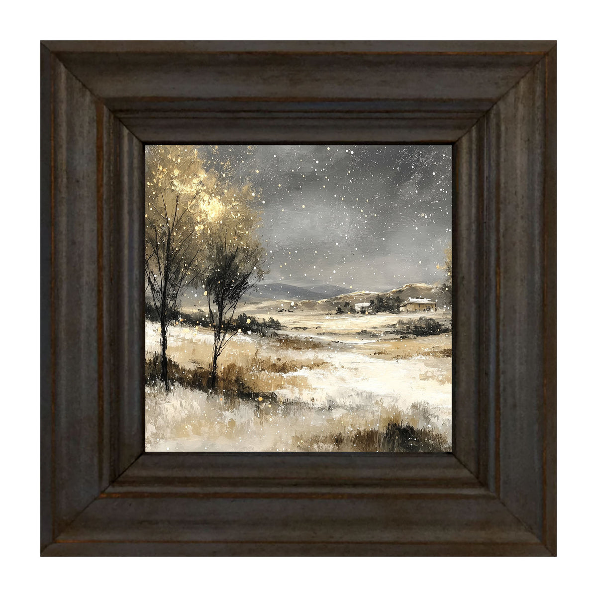 Snow Falling on a Field