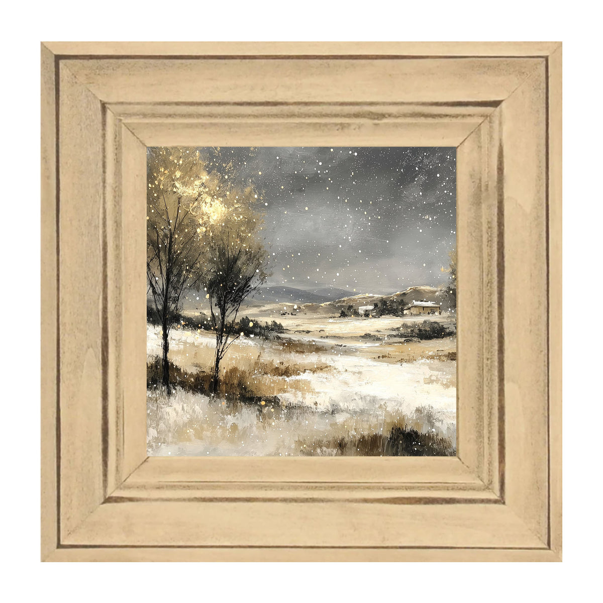 Snow Falling on a Field