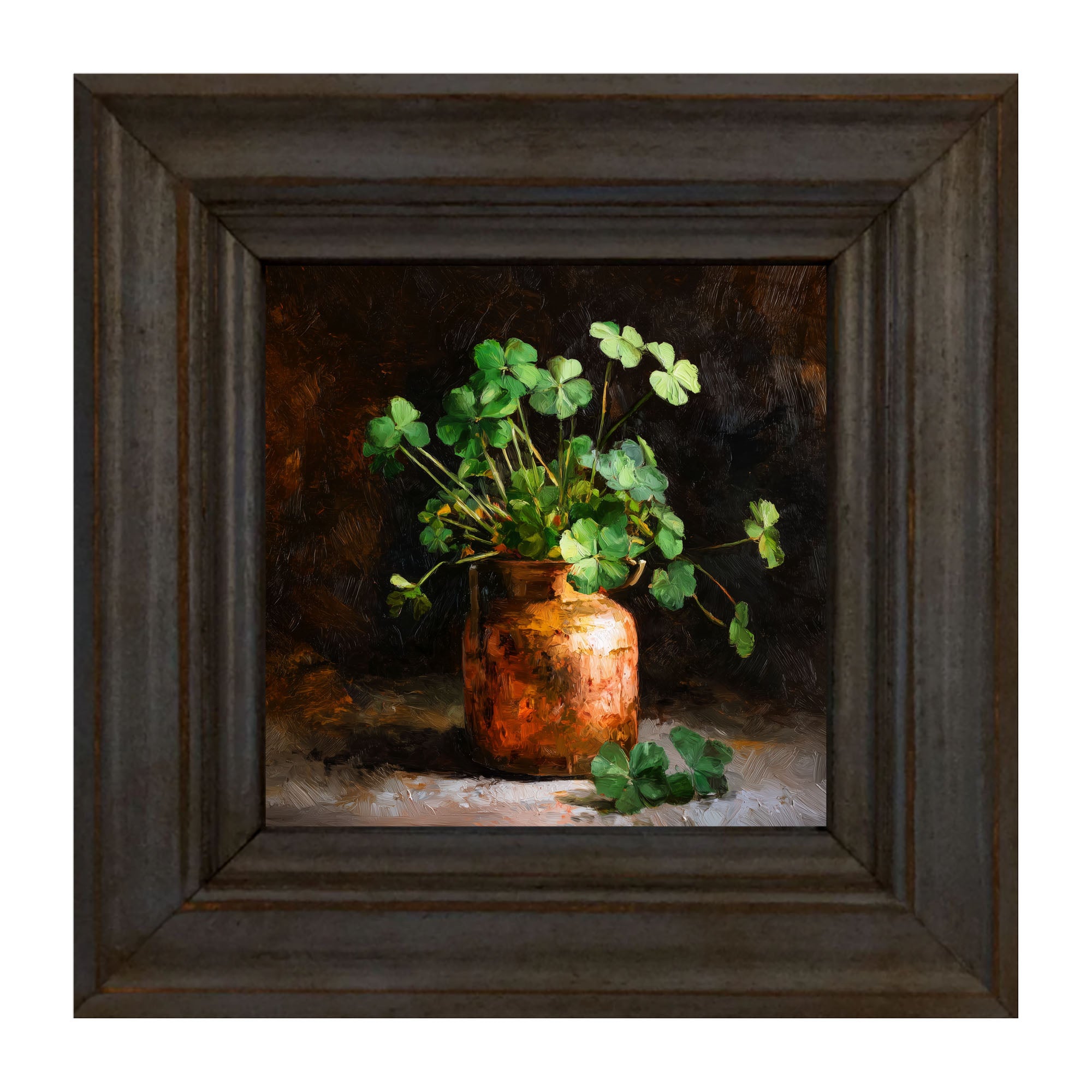 Copper Jar with Clovers
