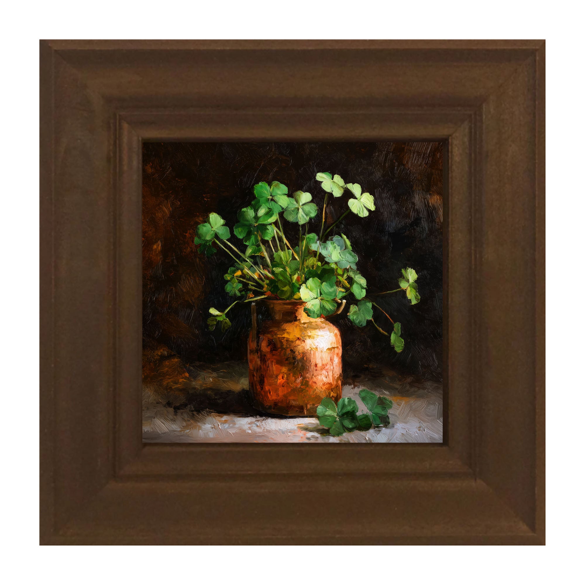 Copper Jar with Clovers