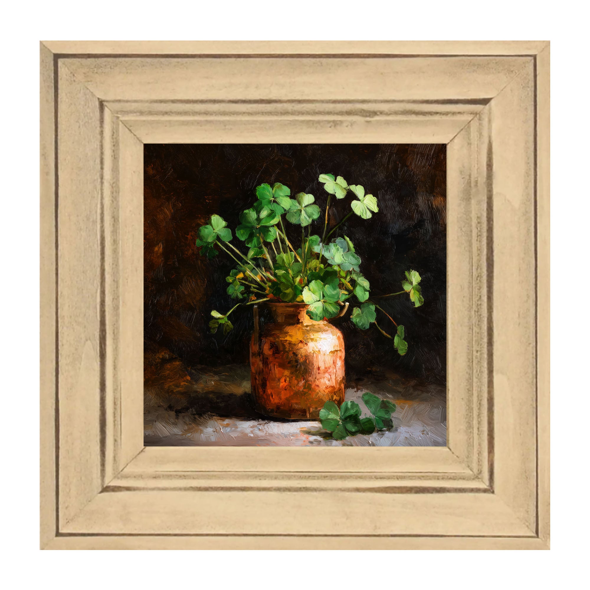 Copper Jar with Clovers