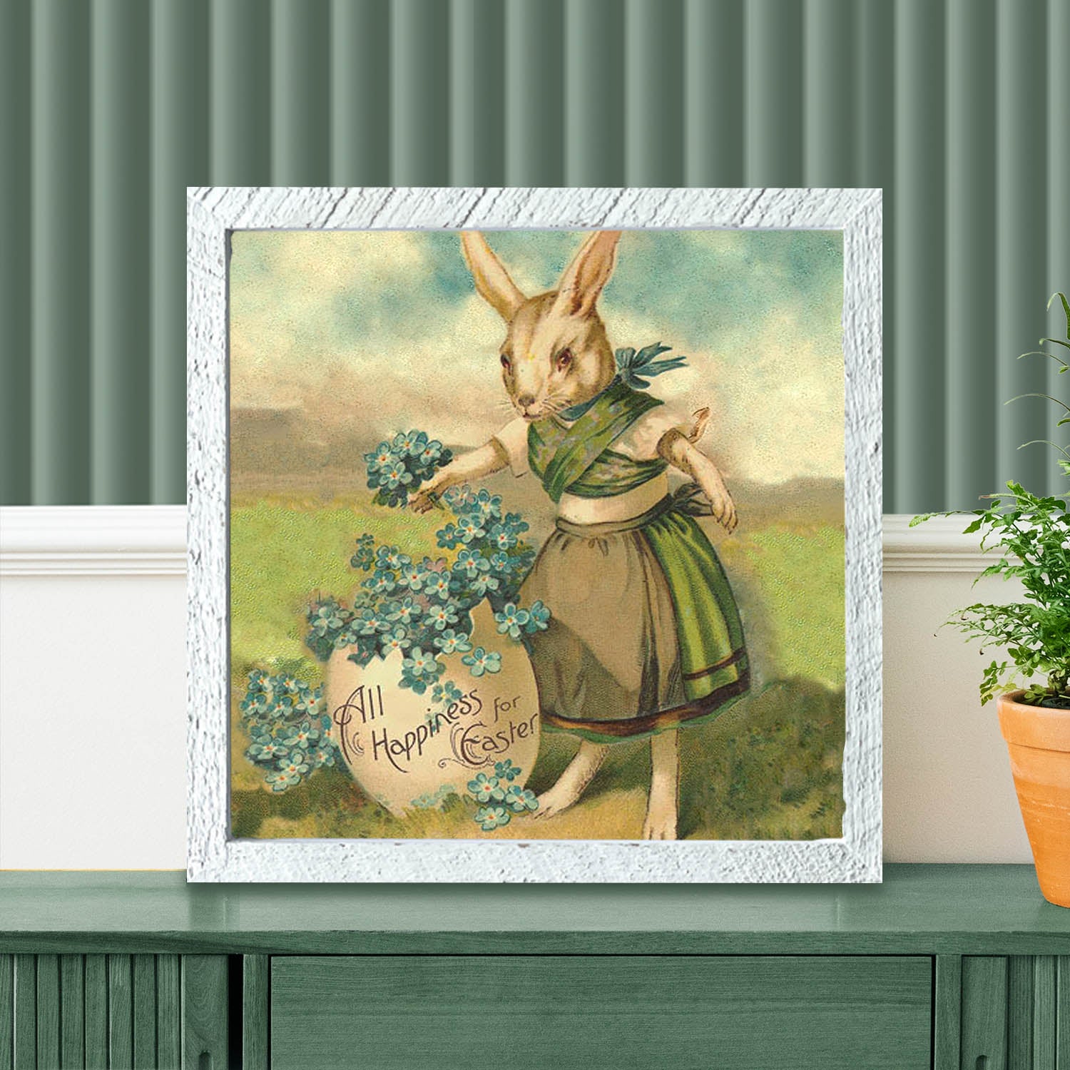 Bunny with Clovers
