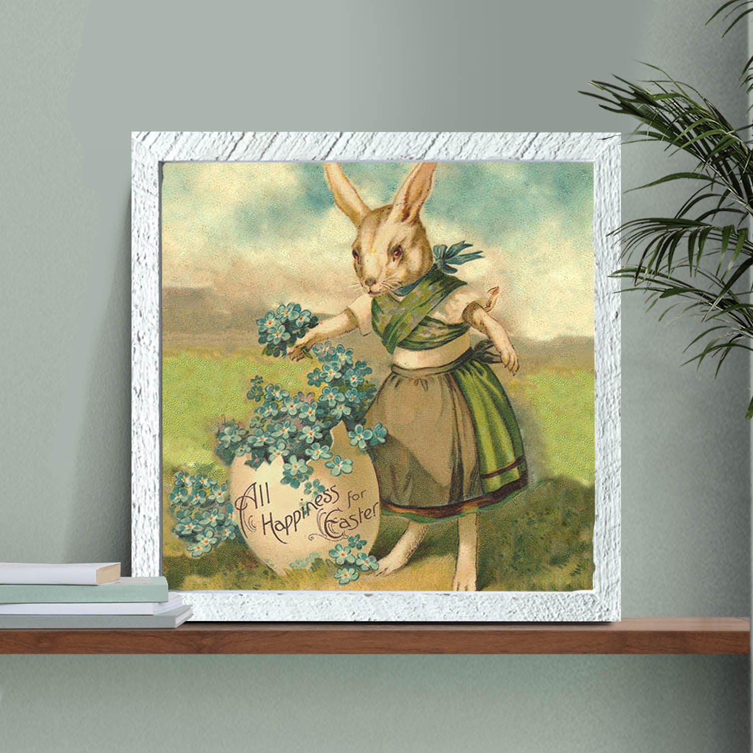 Bunny with Clovers