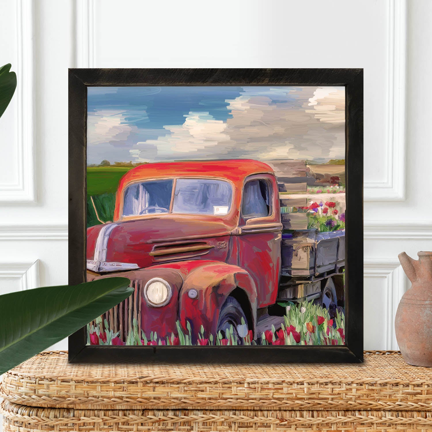 Red Ford Flower Truck