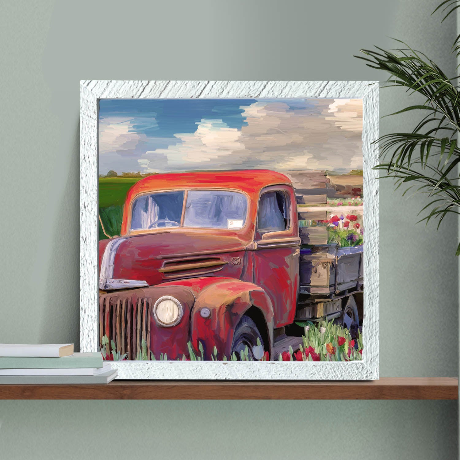 Red Ford Flower Truck