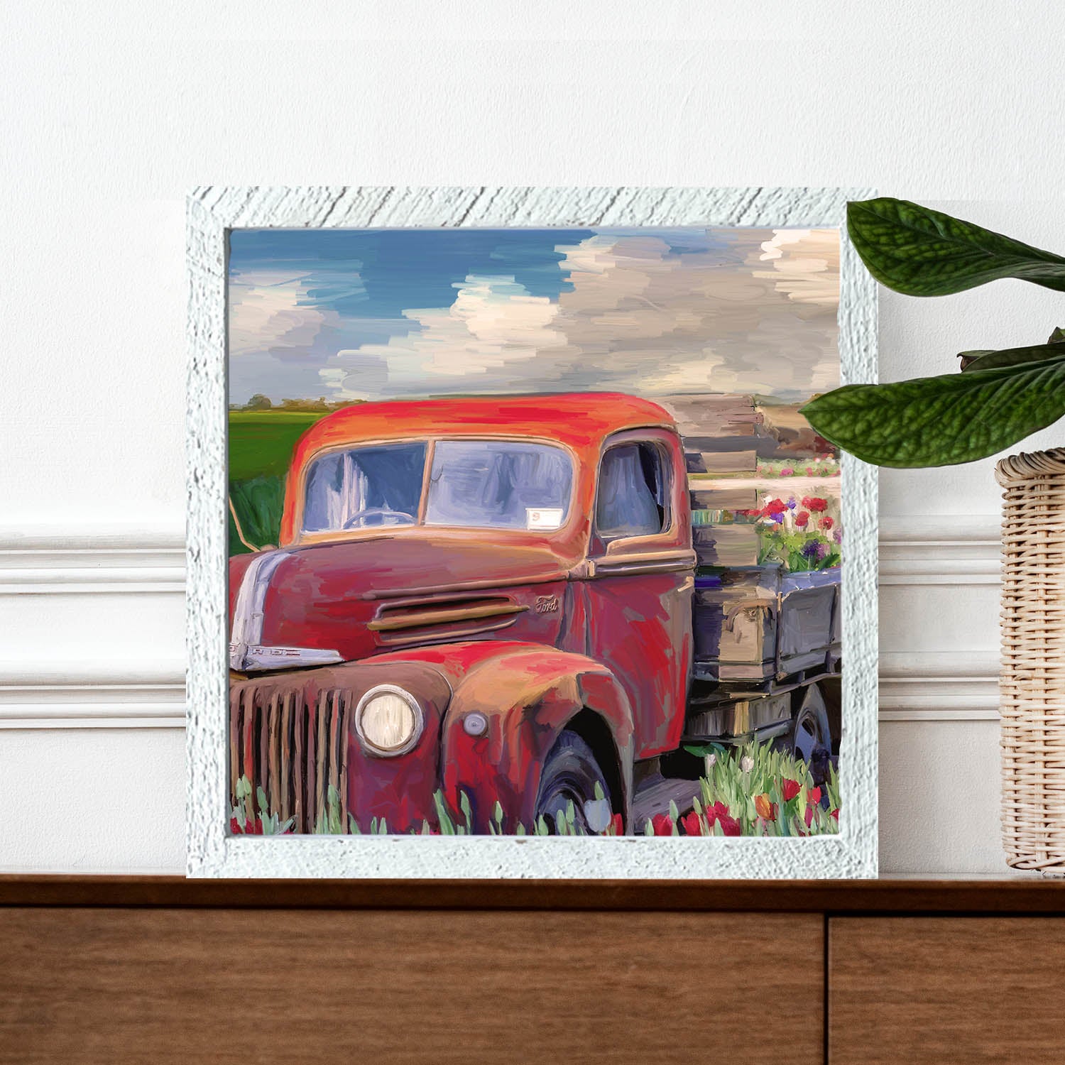 Red Ford Flower Truck