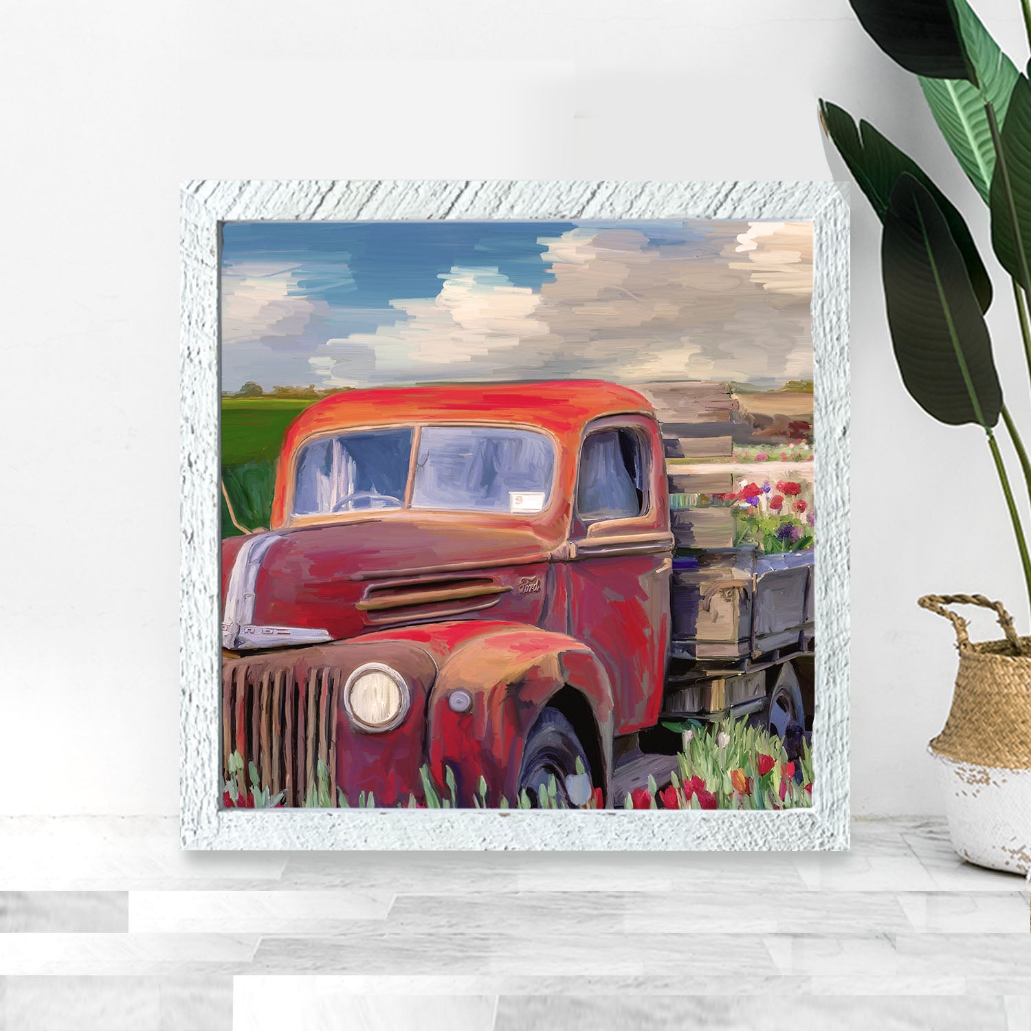 Red Ford Flower Truck