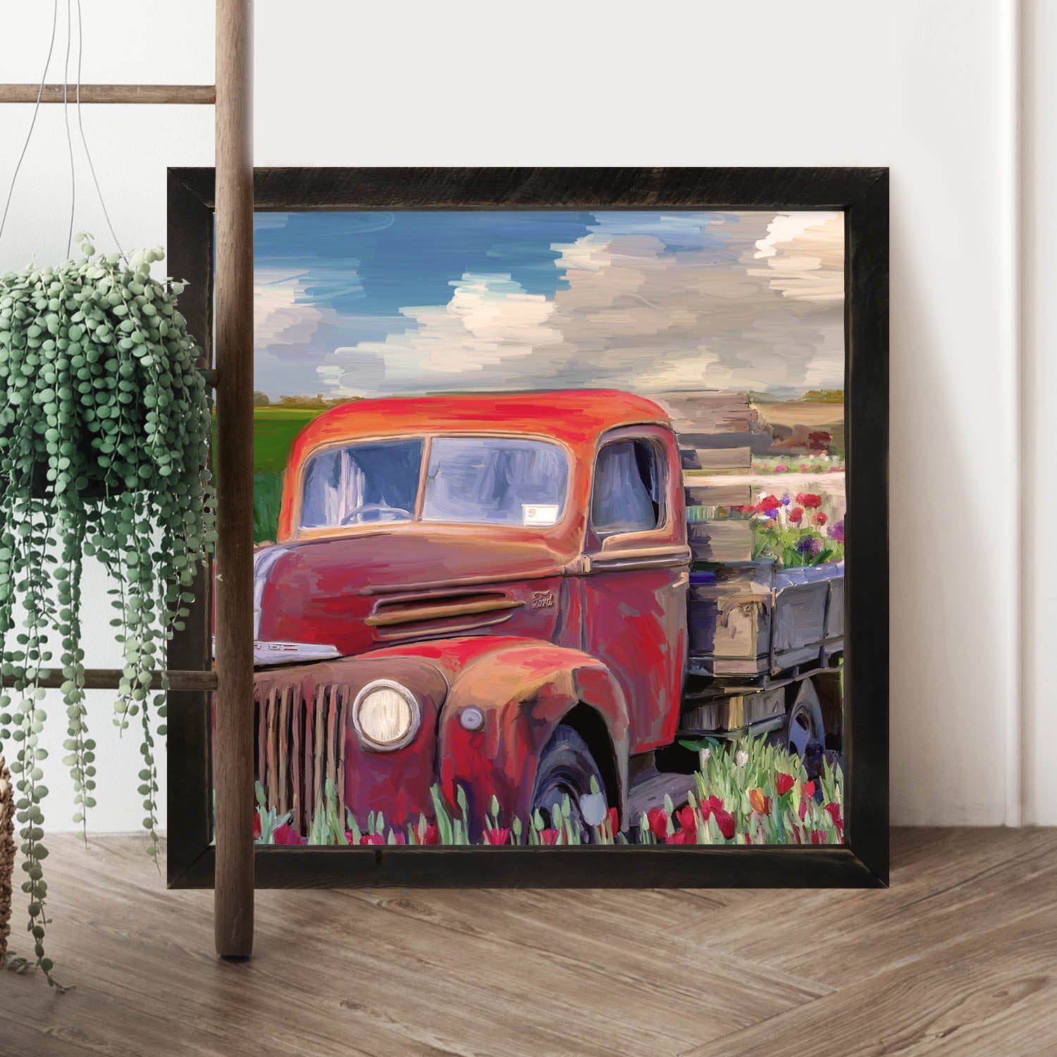 Red Ford Flower Truck