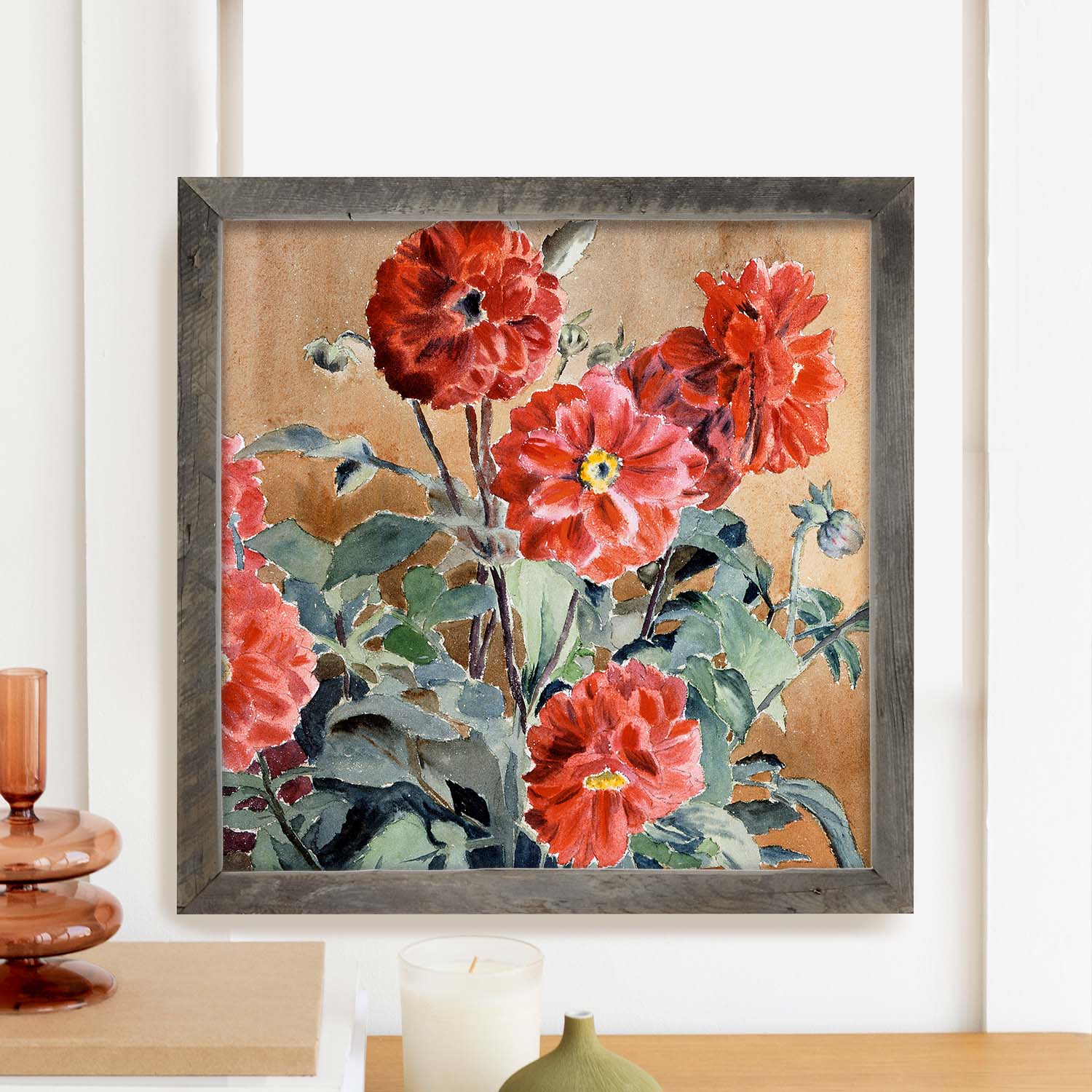 Watercolor Zinnias