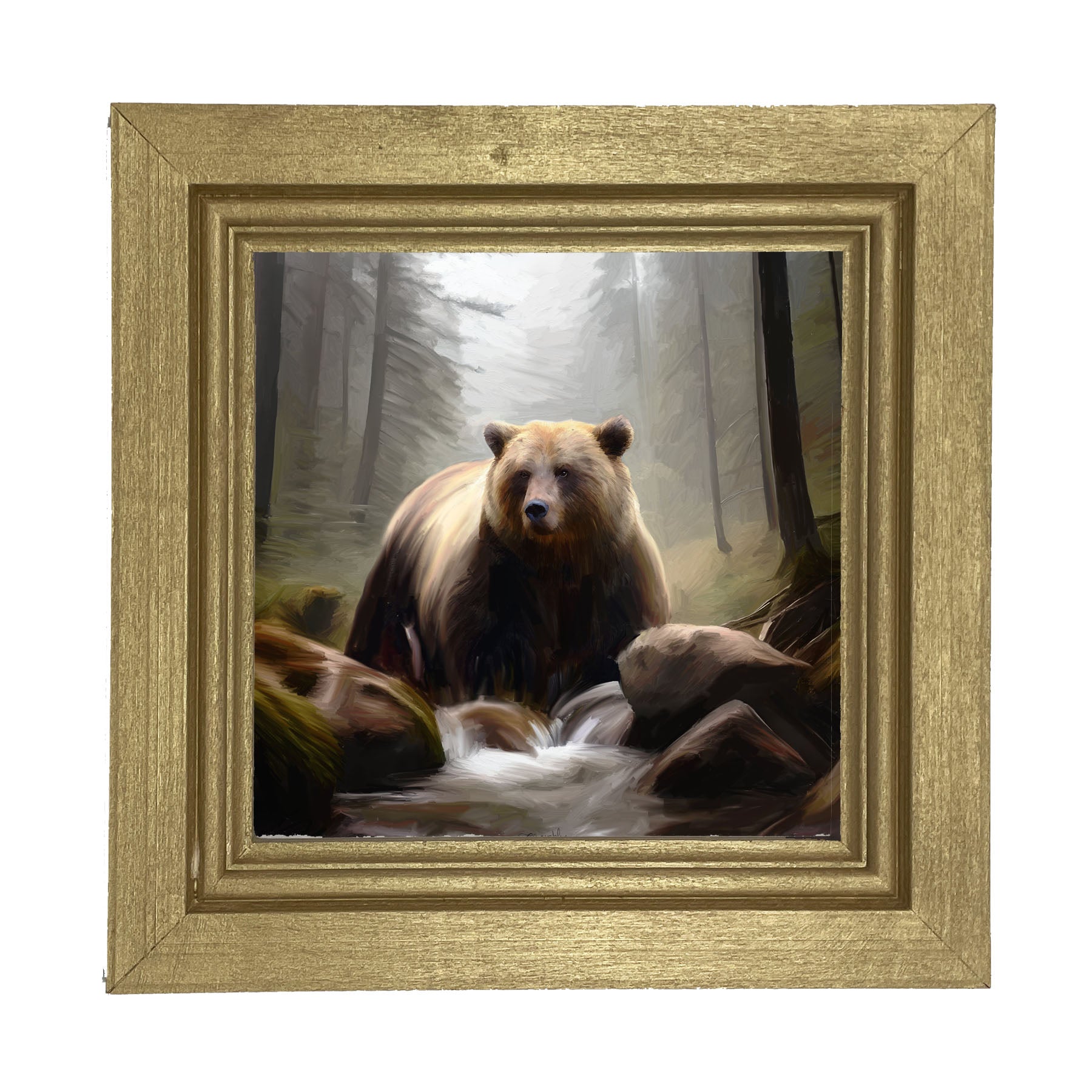 Riverside Bear - Framed art