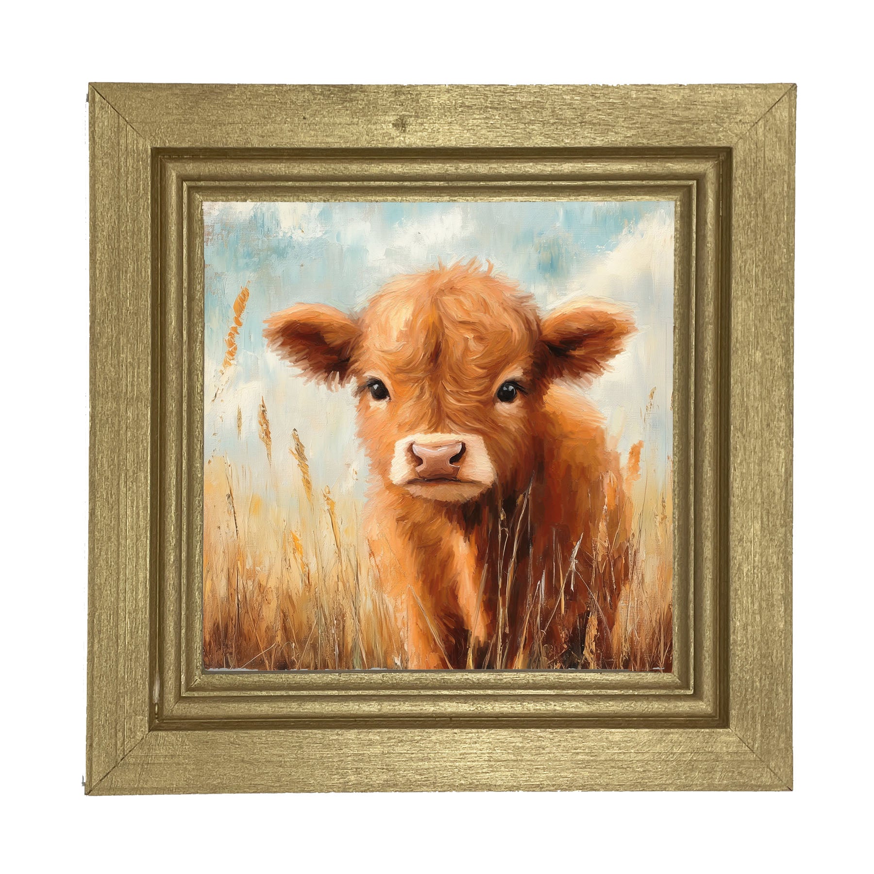 Baby Highland Cow - Framed art
