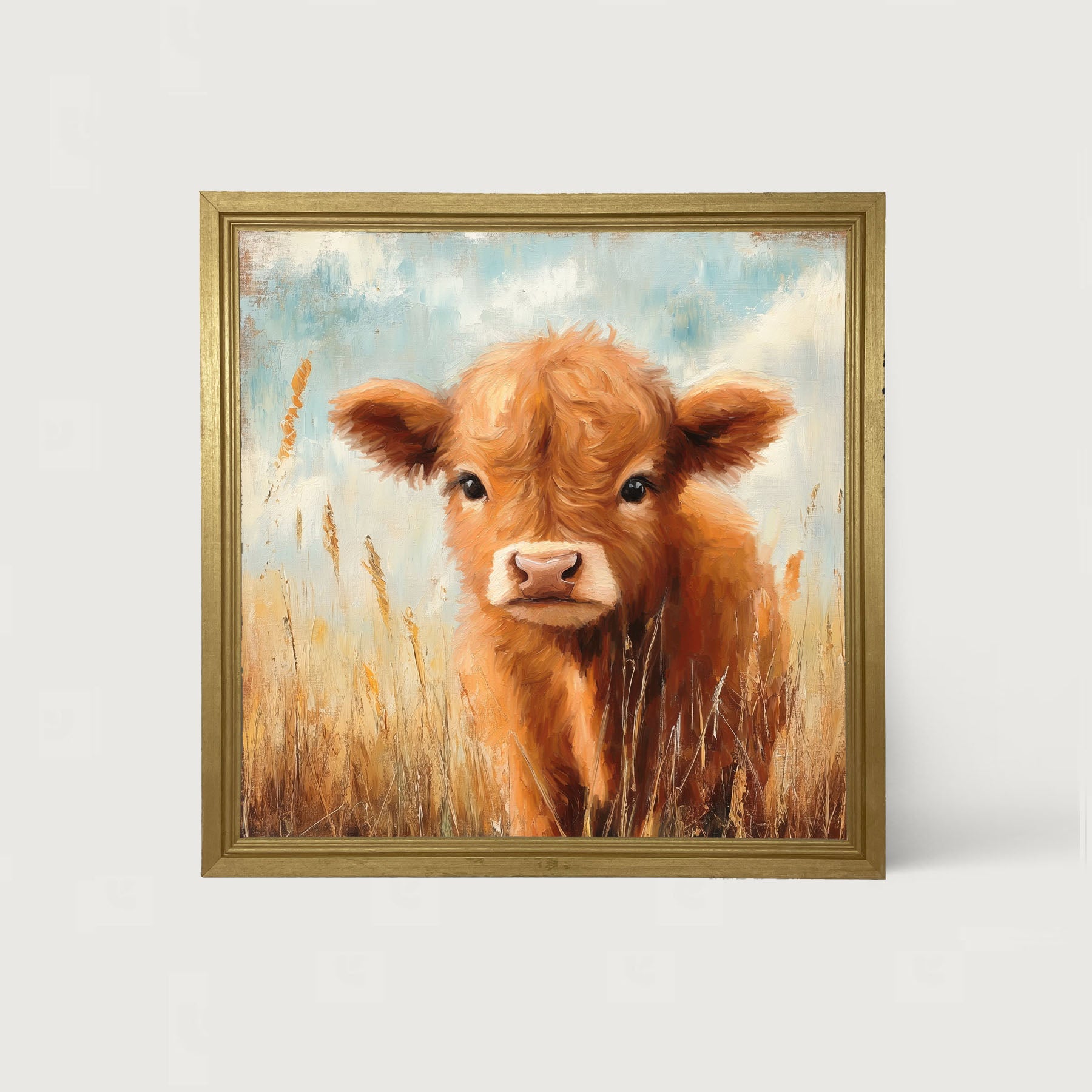 Baby Highland Cow - Framed art