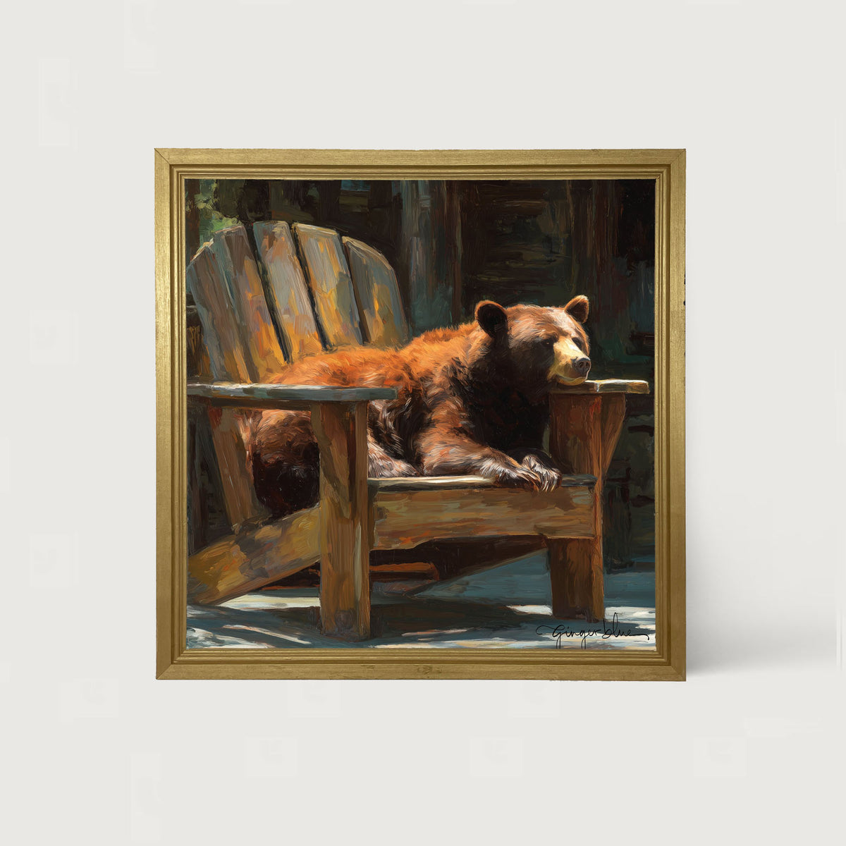 Bear Resting in Adirondack Chair