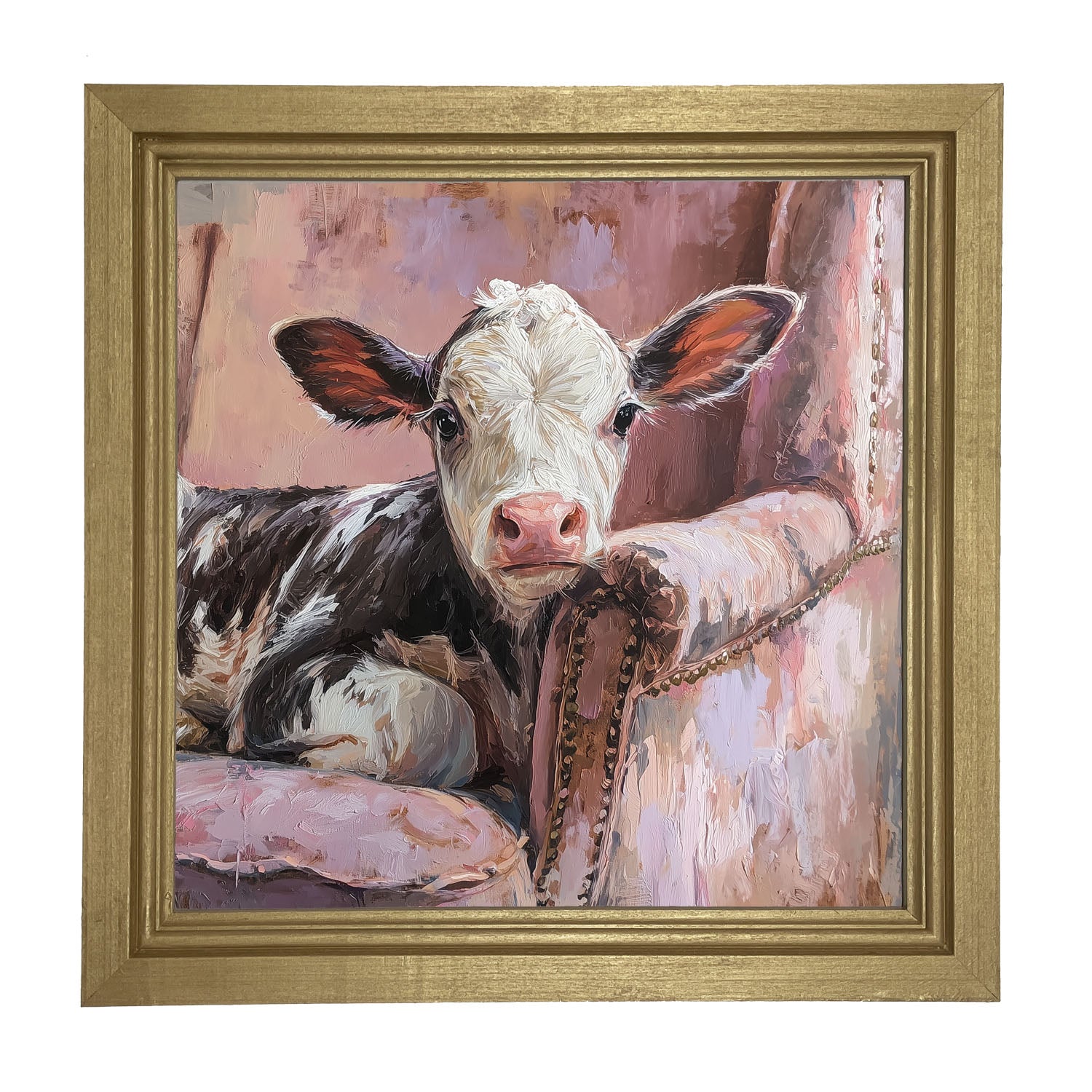 Armchair with Cow - Framed Art