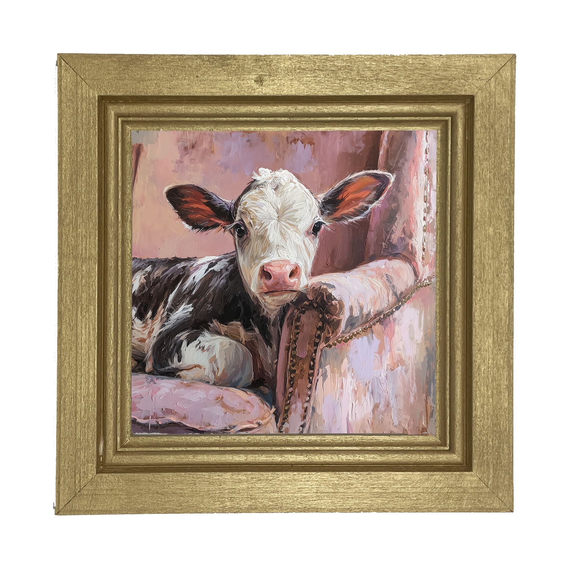 Armchair with Cow - Framed Art