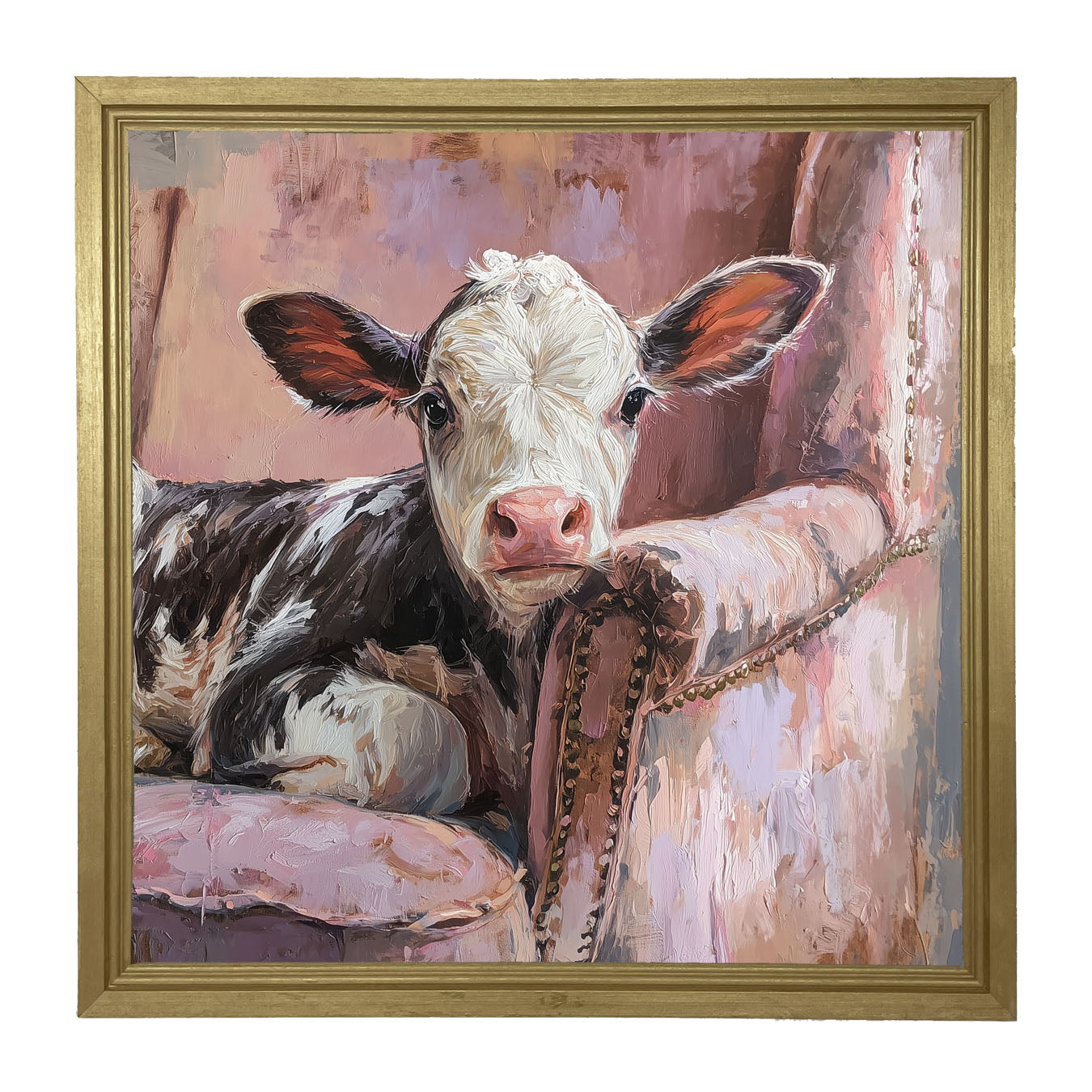 Armchair with Cow - Framed Art