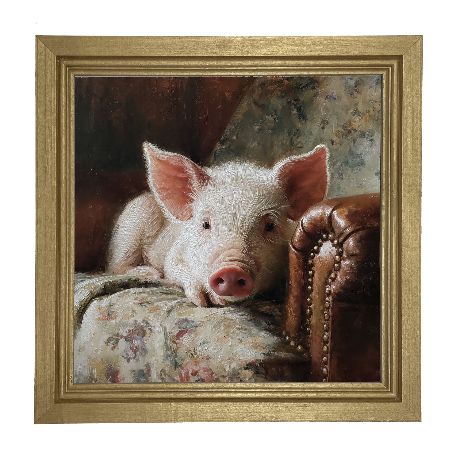 Armchair with Pig - Framed Art