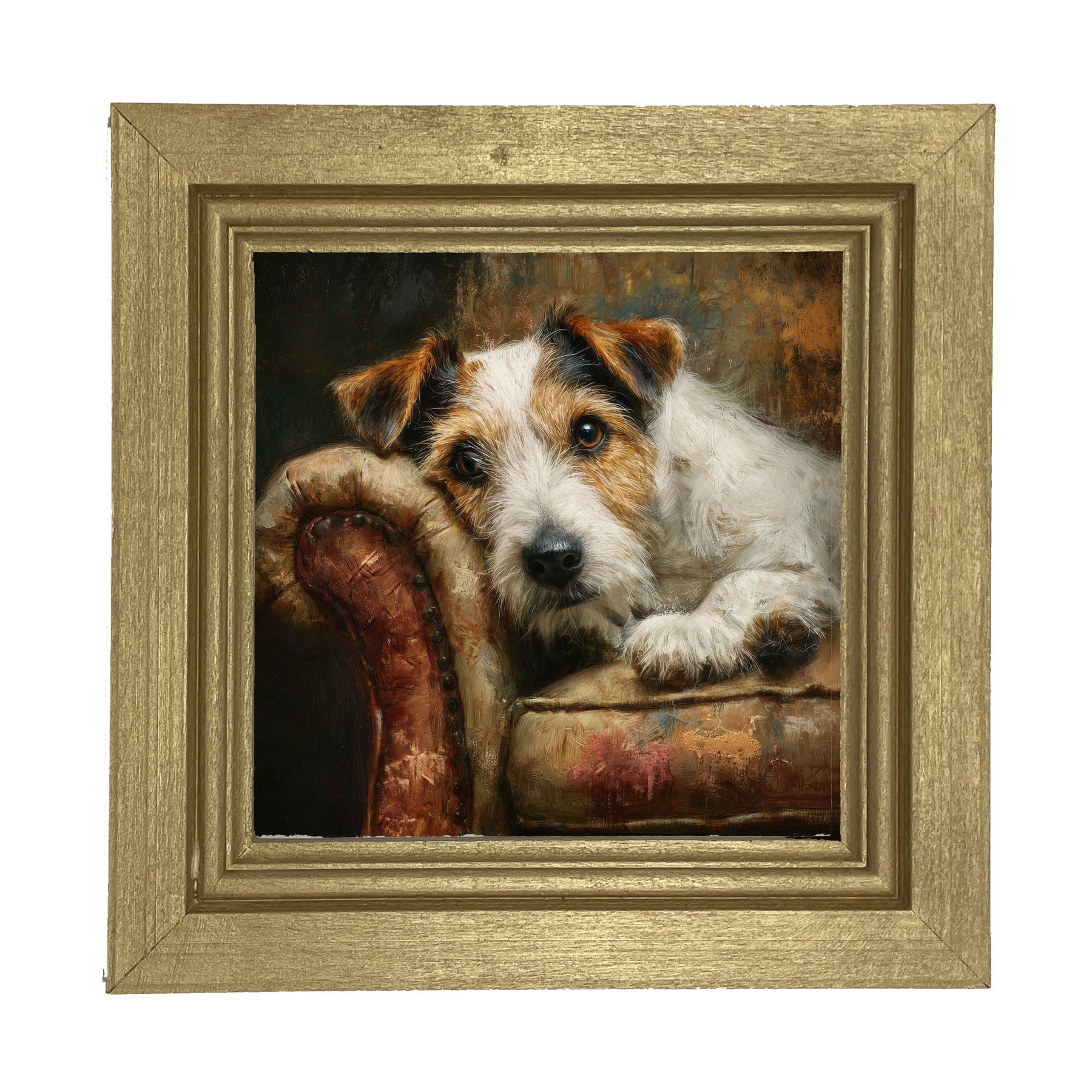 Armchair with Jack Russell - Framed Art