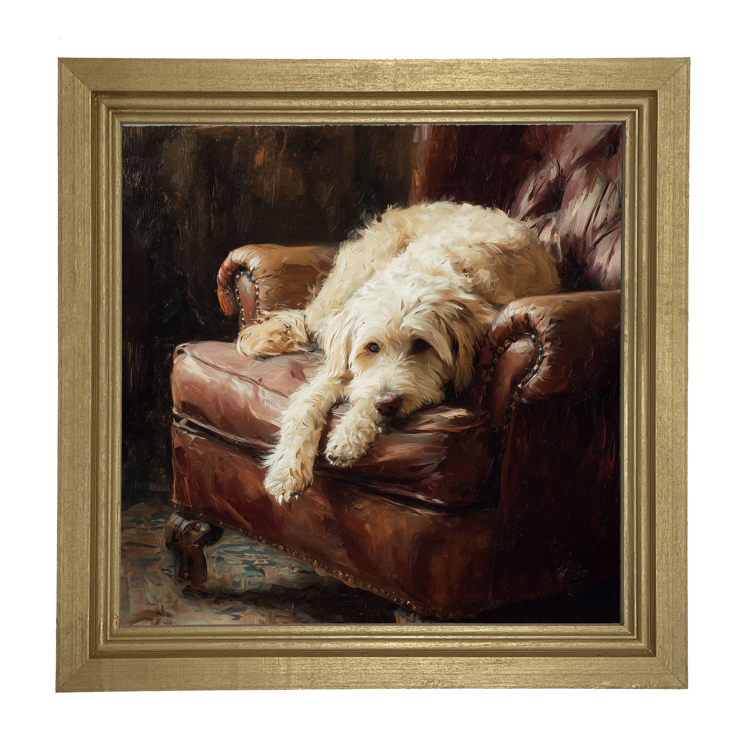 Armchair with Labradoodle - Framed Art