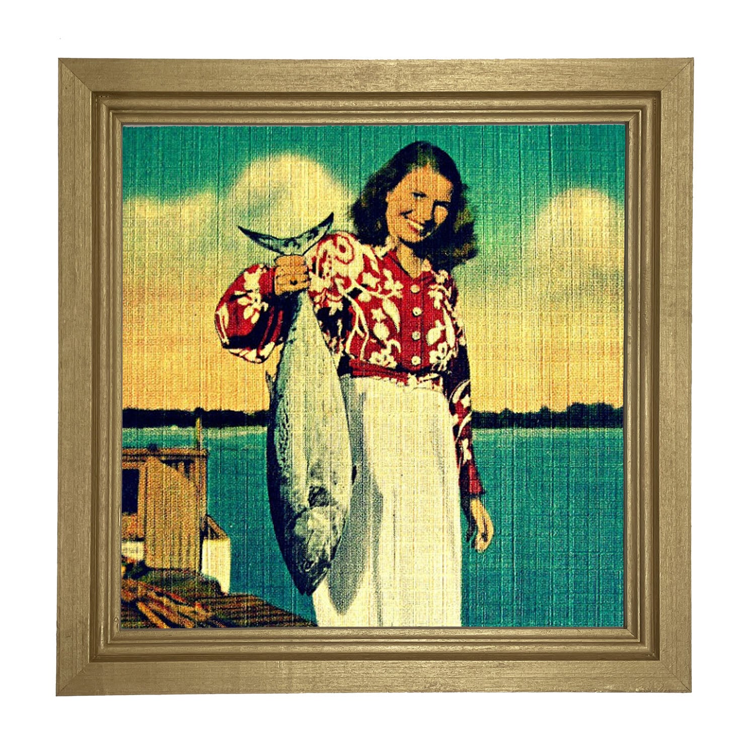 Her Catch - Framed art