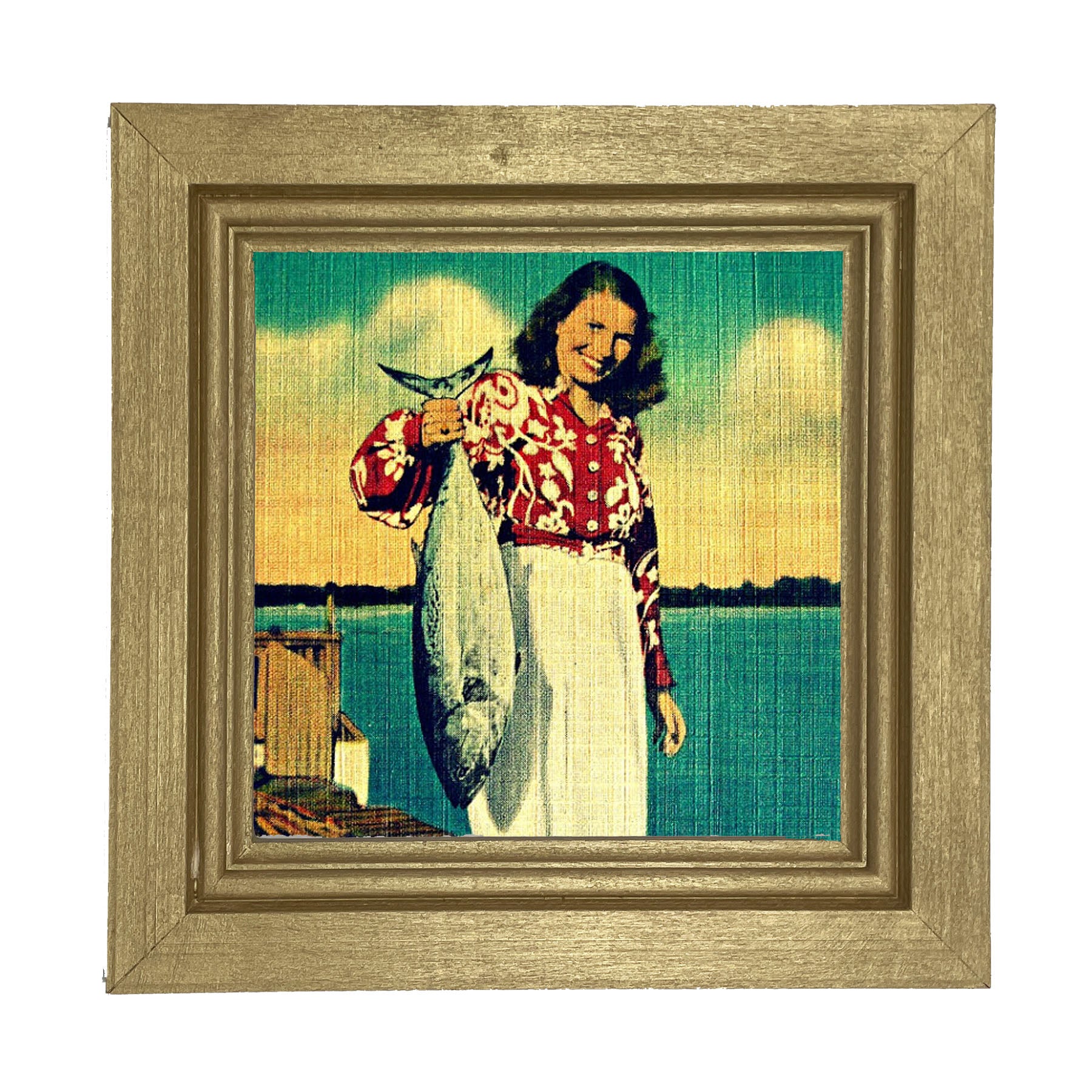 Her Catch - Framed art