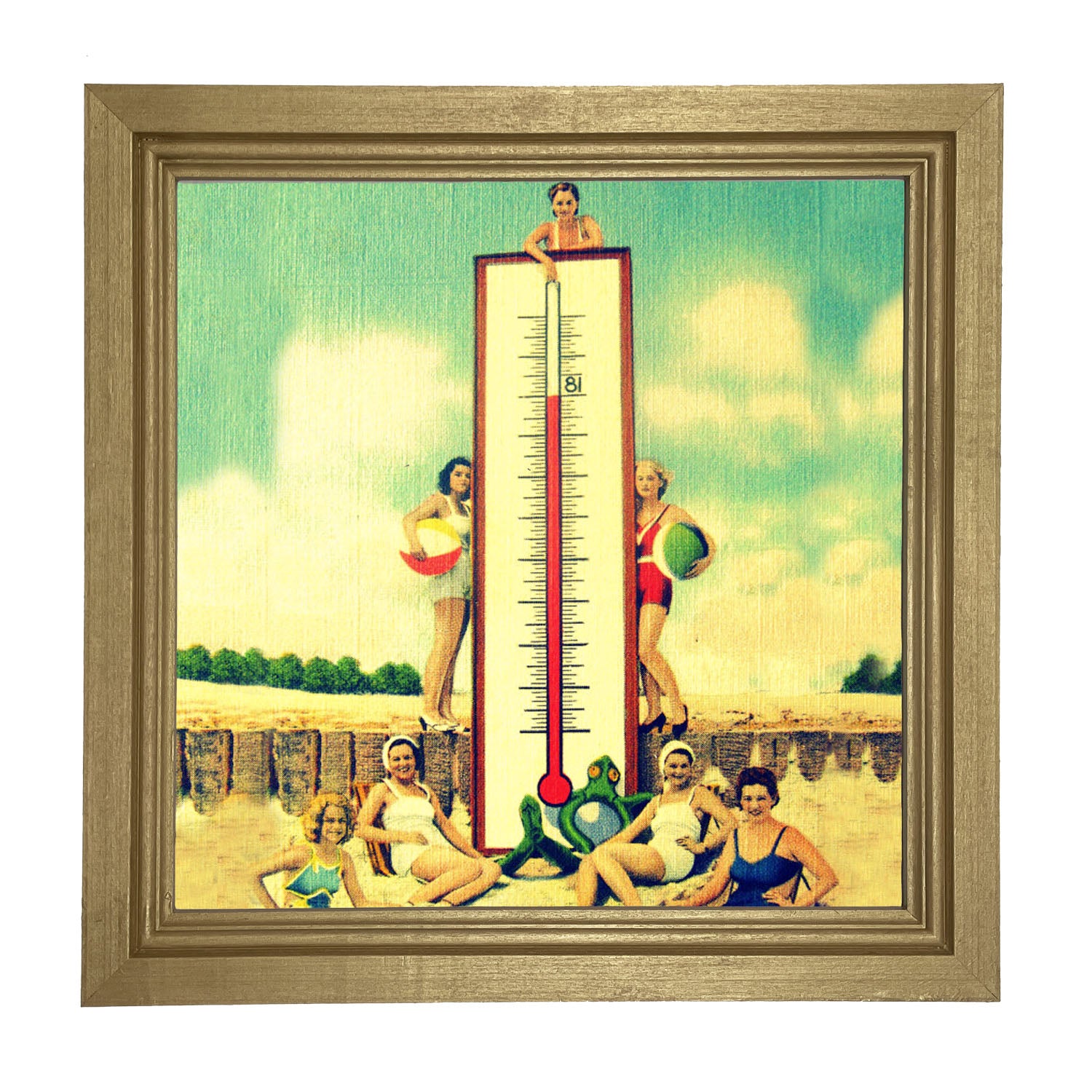 Hot Day at The Beach - Framed art