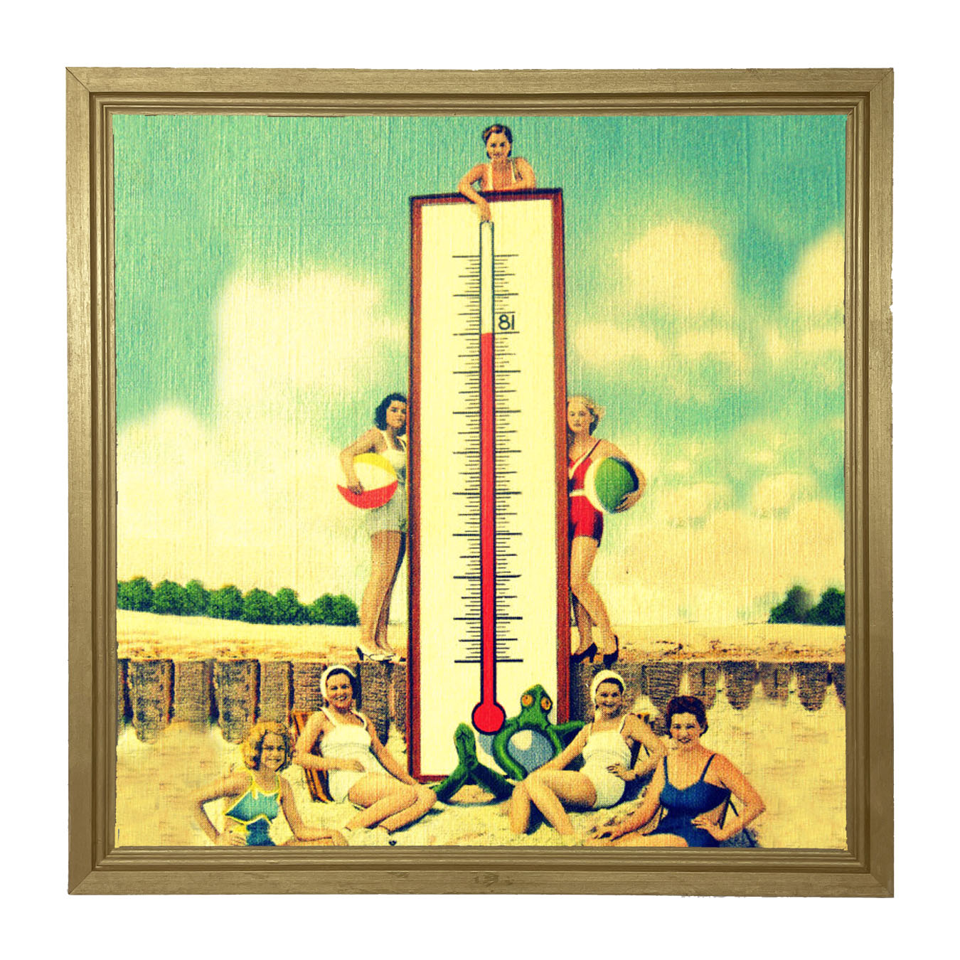 Hot Day at The Beach - Framed art