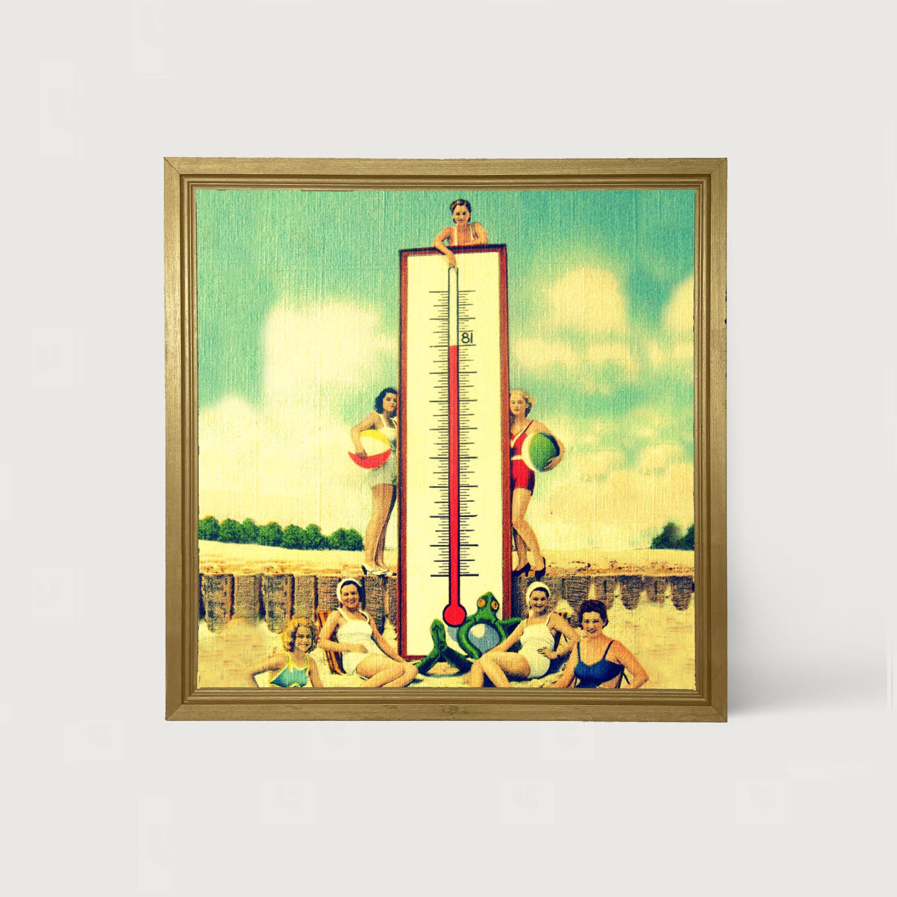 Hot Day at The Beach - Framed art