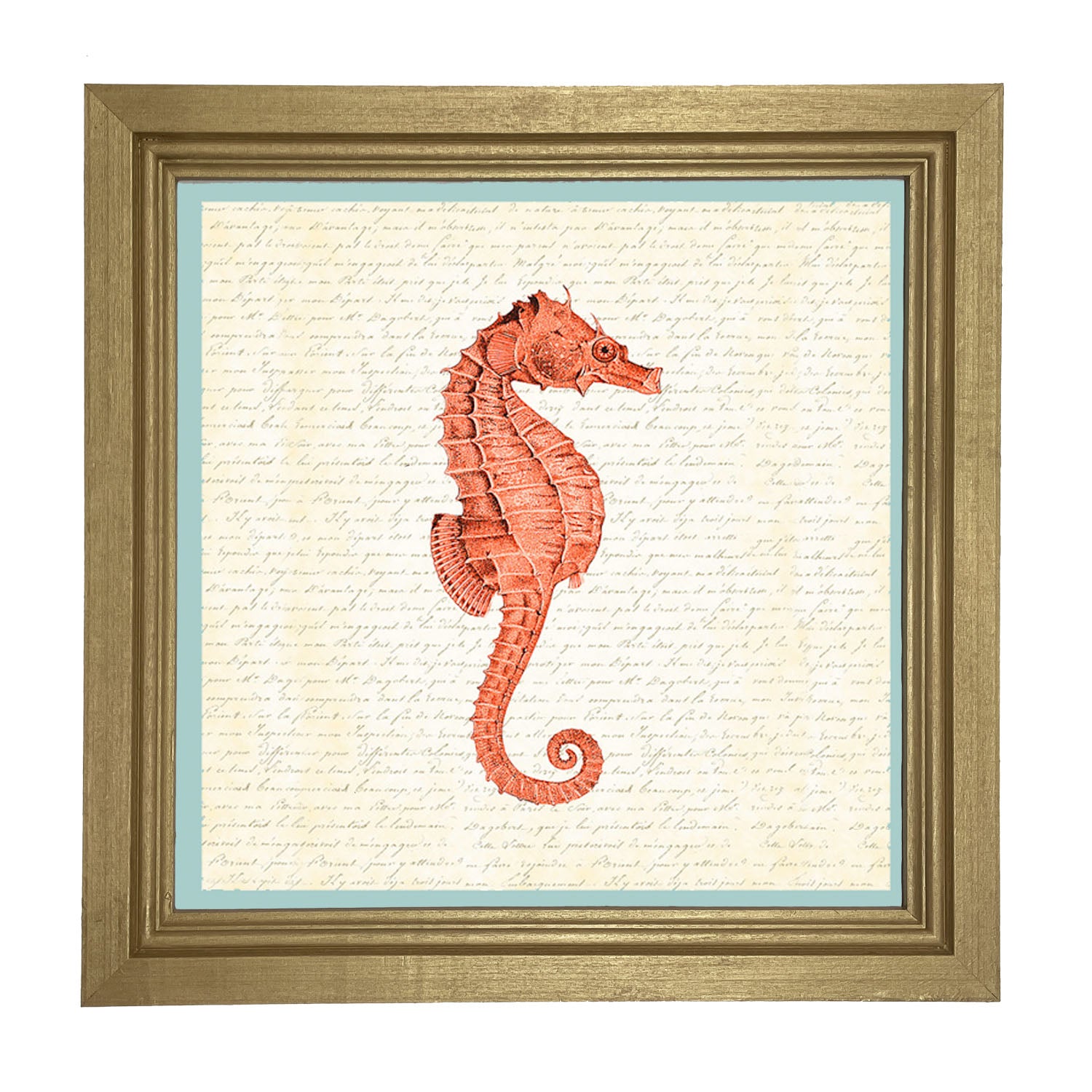 Coral Seahorse - Framed art