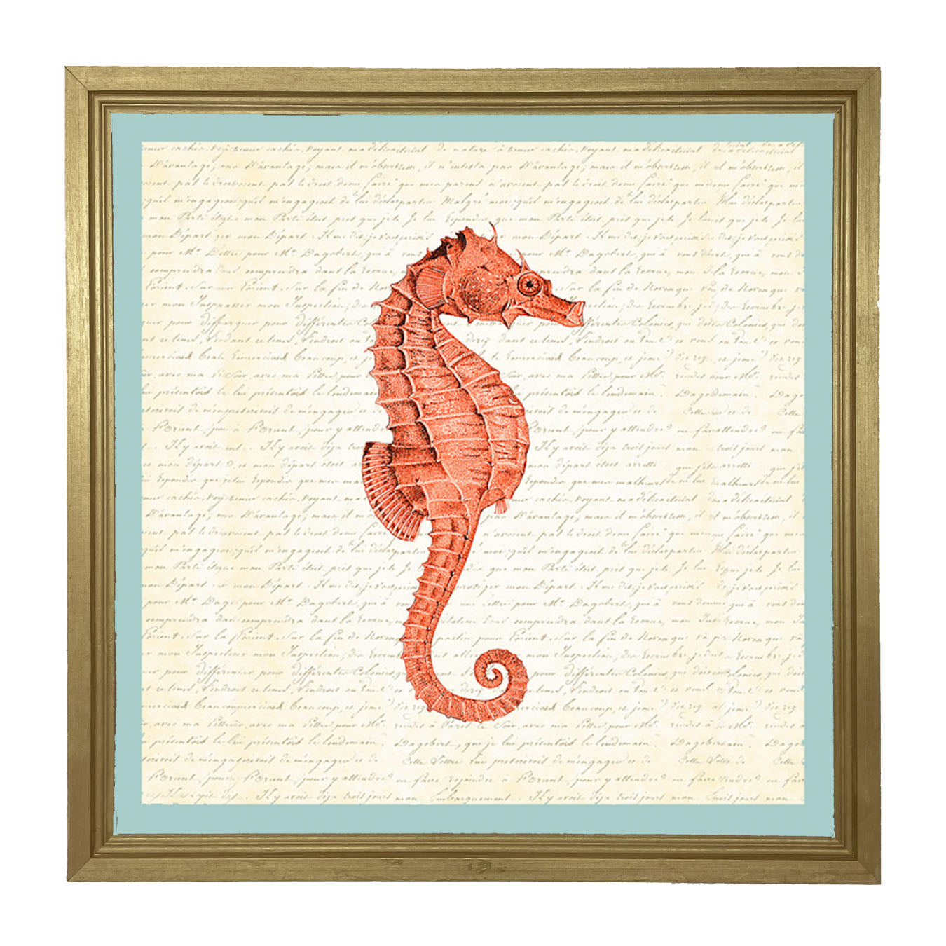 Coral Seahorse - Framed art