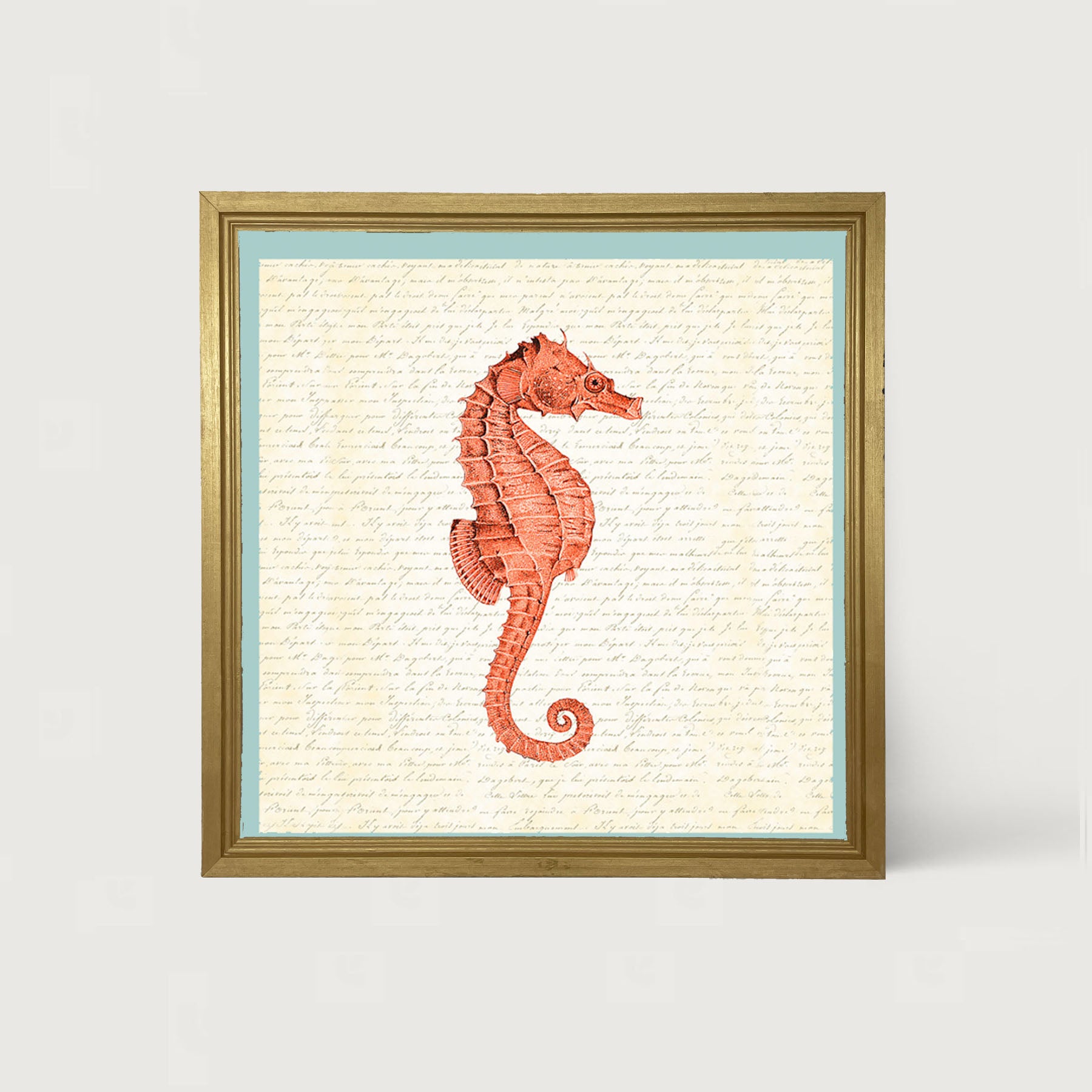 Coral Seahorse - Framed art