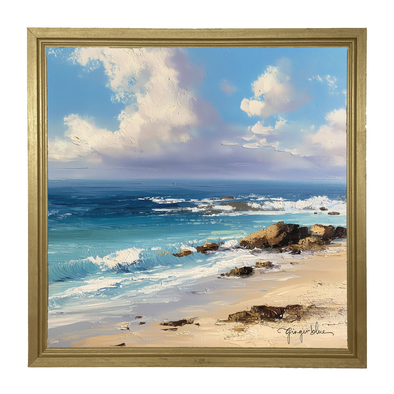 Beach with Rocks - Framed Art