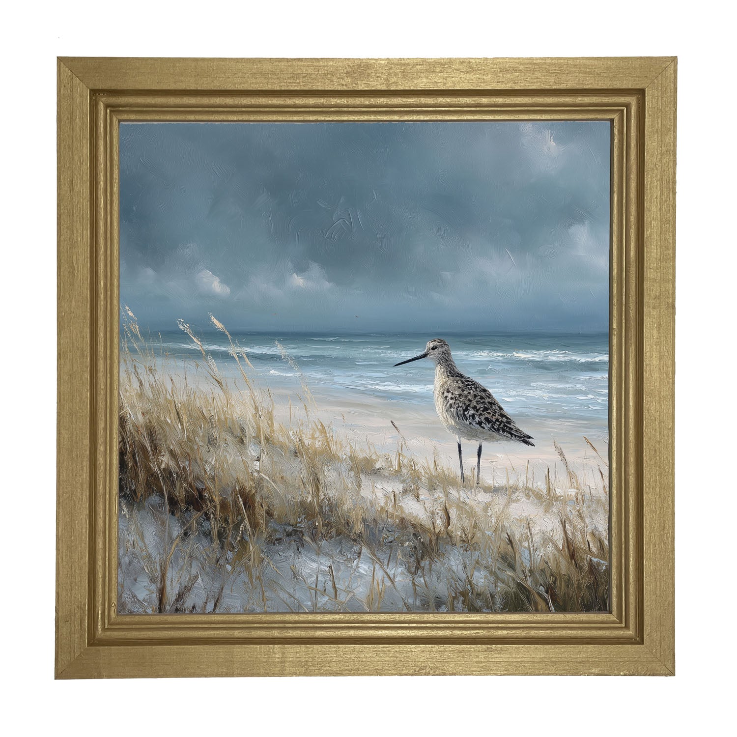 Ocean Island - Bird on Beach - Framed Art