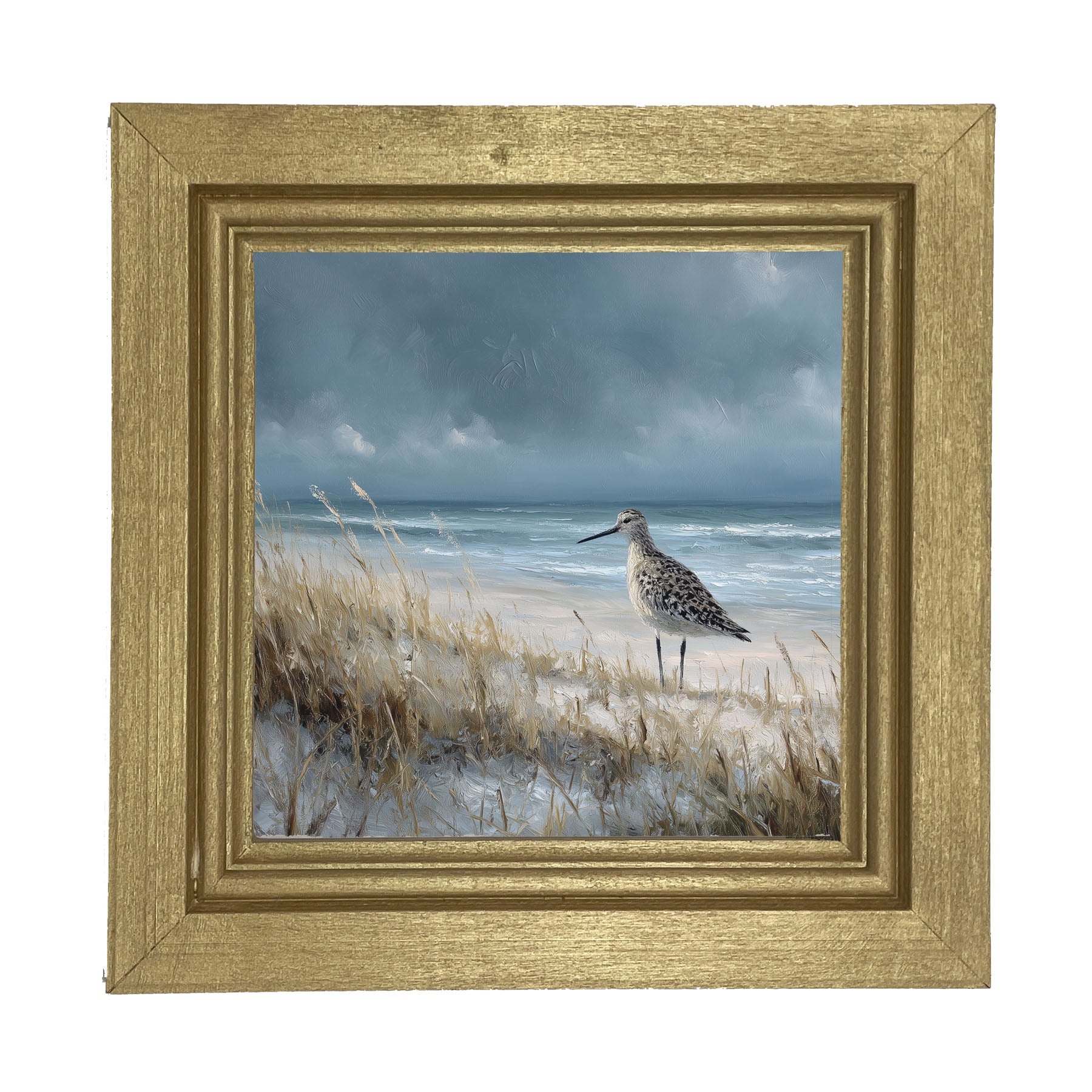 Ocean Island - Bird on Beach - Framed Art