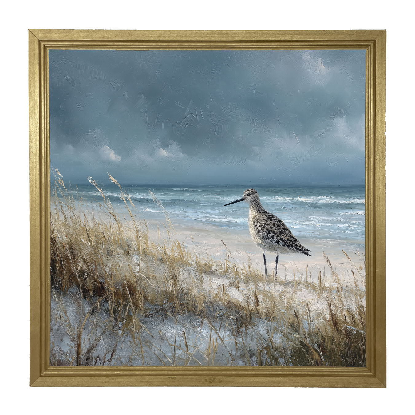 Ocean Island - Bird on Beach - Framed Art