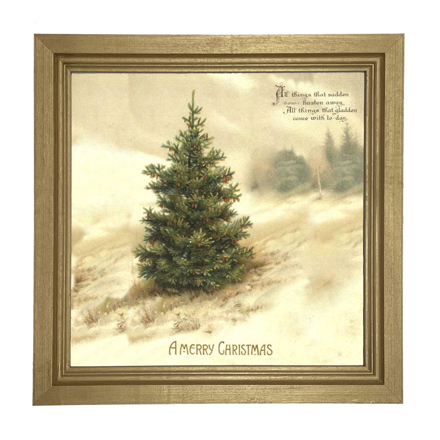 Winter Tree - A Merry Christmas - Framed art