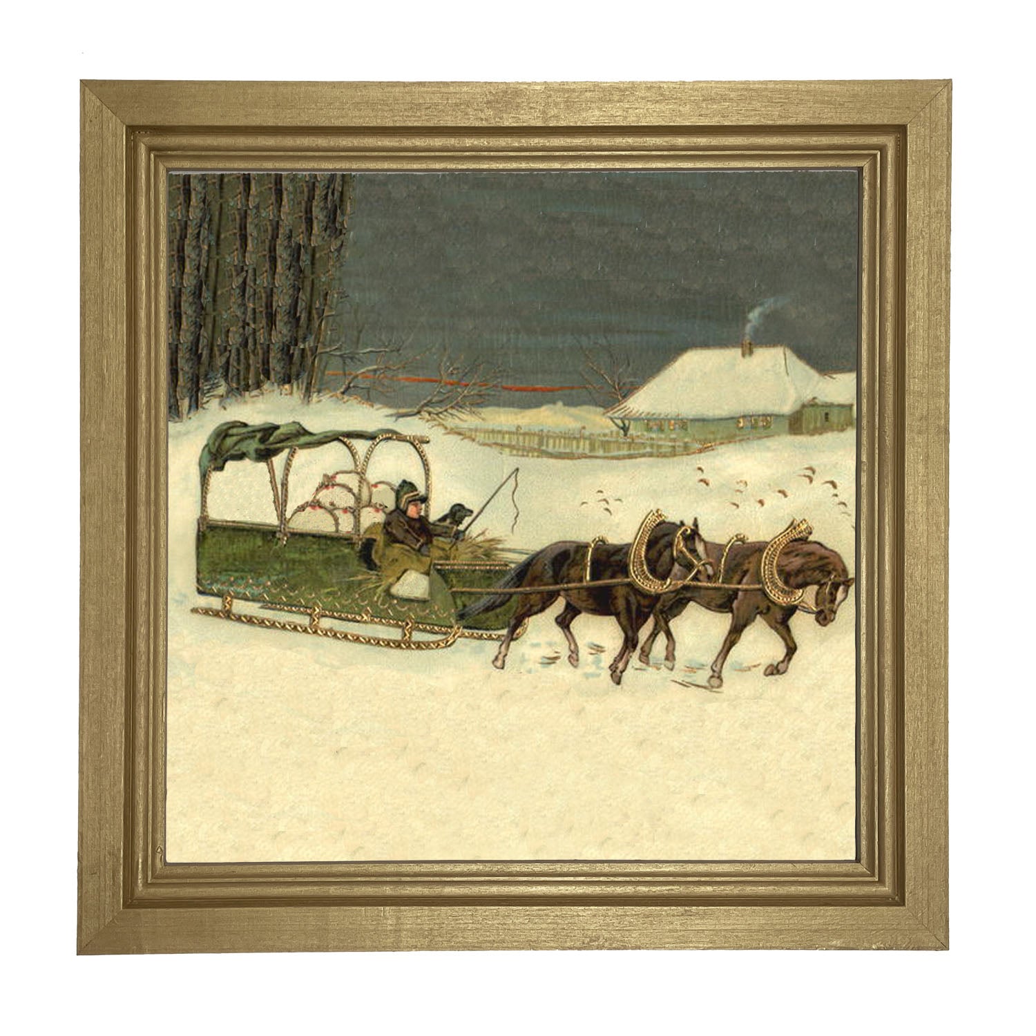 Winter Sleigh - Framed art