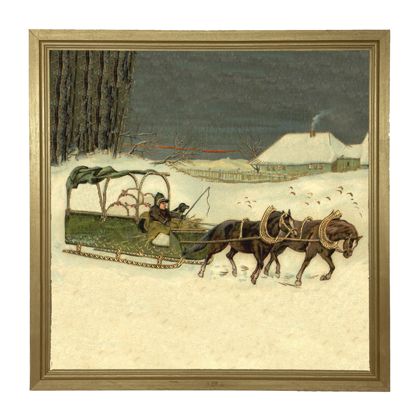 Winter Sleigh - Framed art